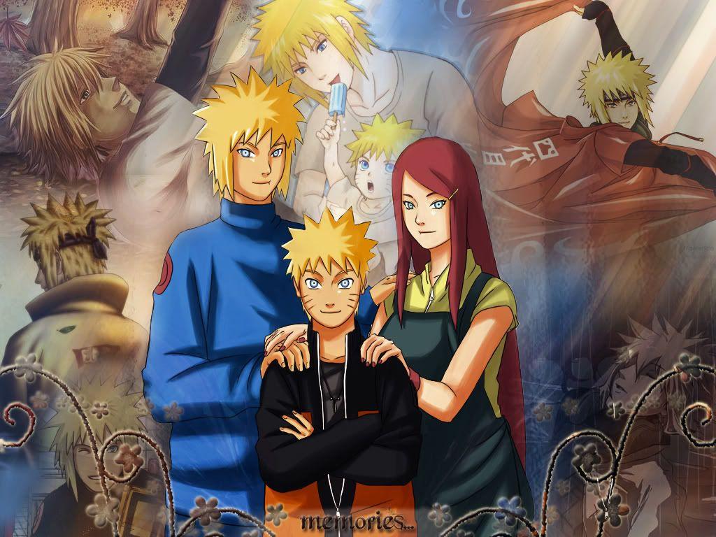 1024x768 Naruto Wallpaper: Namikaze Minato And Uzumaki Kushina