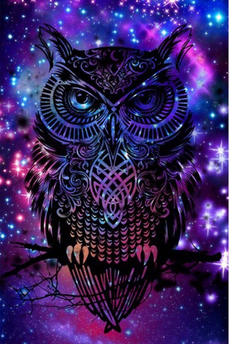 799x1200 5D Diamond Painting Starry Bird Owl Paint with Diamonds Art Crystal Craft Decor. Dreamcatcher wallpaper, Owl wallpaper, Galaxy wallpaper