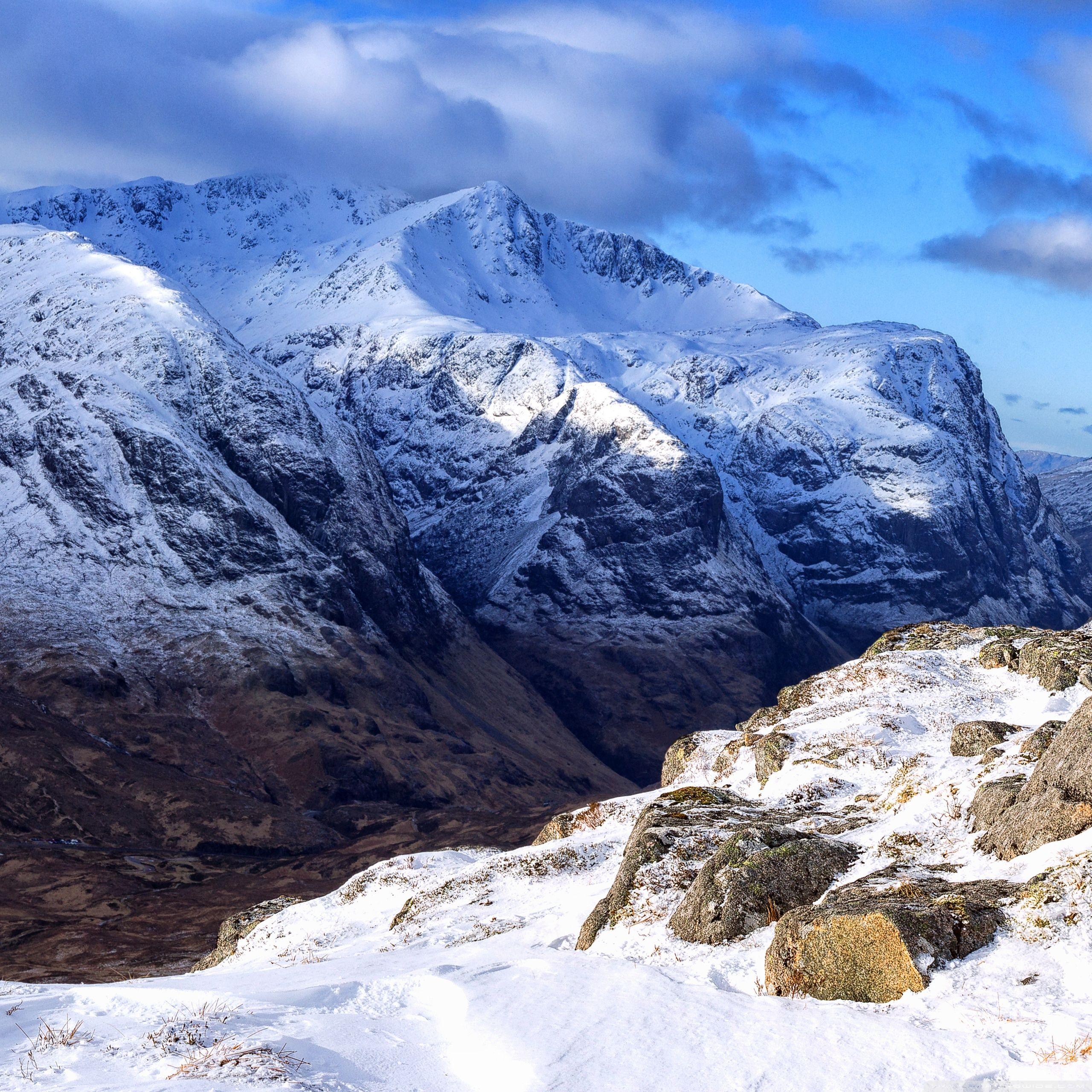 2560x2560 The Lost Valley, Scotland, Mountains, Winter ❤ 4K HD Desktop