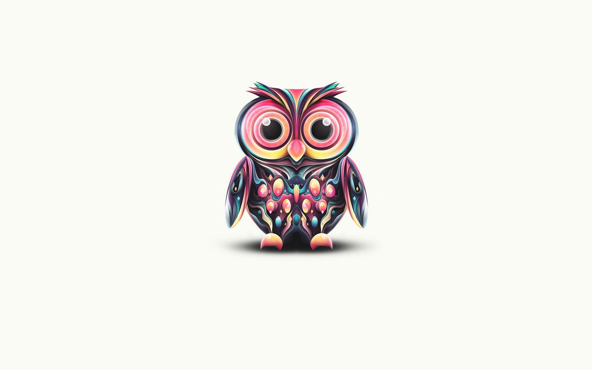 1920x1200 Cute Owl Painting Wallpaper