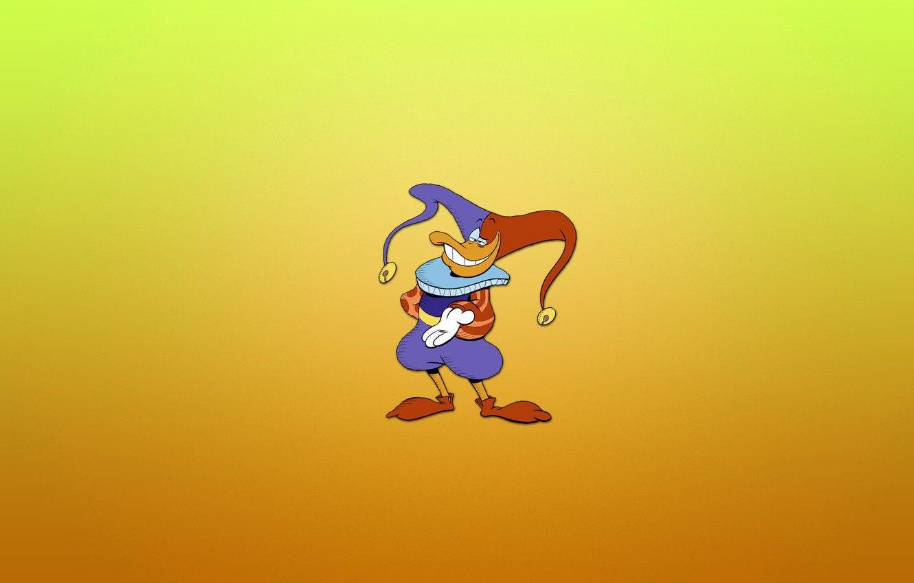 1332x850 Wallpaper Joker, minimalism, jester, Darkwing Duck, black cloak, Quackerjack, Kvaga image for desktop, section минимализм