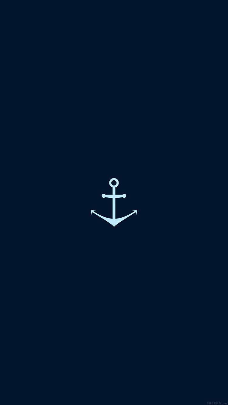750x1334 Minimal Sea Anchor Logo Blue Art. Anchor Wallpaper, Apple Logo Wallpaper, Sea Anchor