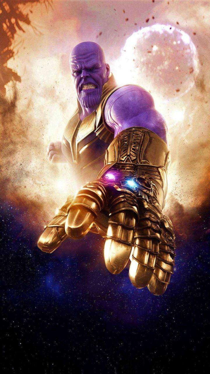 720x1280 Thanos, clouds, Avengers: infinity war, villain, artwork, 720x1280