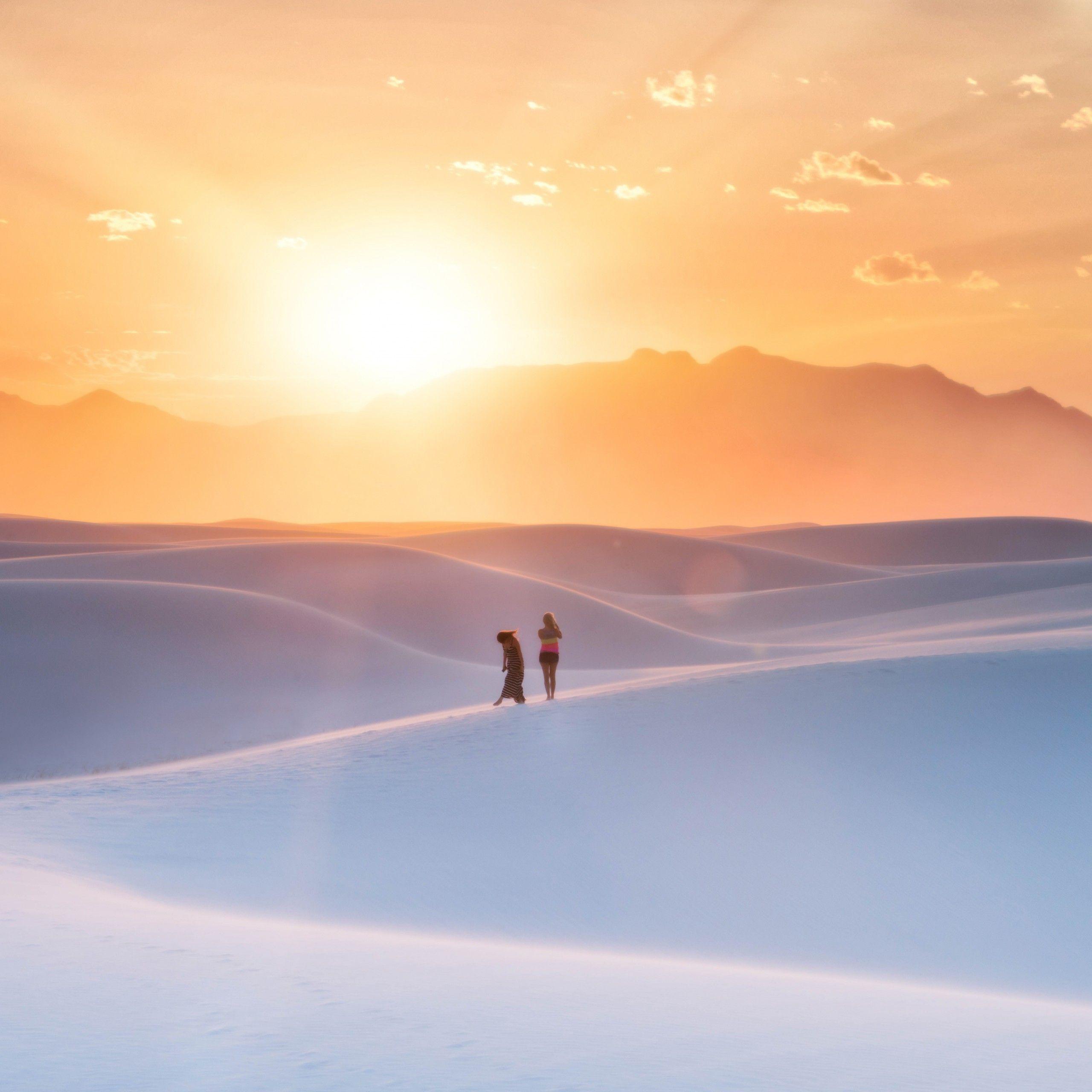 2560x2560 Wallpaper Desert, Dunes, People. New Mexico, Sunlight, 4K, 8K, Nature,. Wallpaper for iPhone, Android, Mobile and Desktop