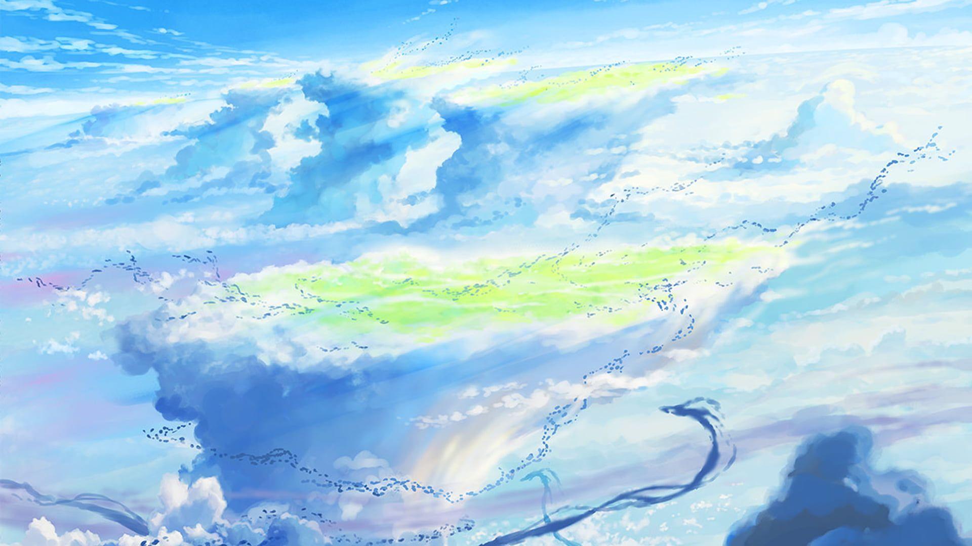 1920x1080 Weathering With You Makoto Shinkai #anime #blue #sky #clouds P # wallpaper #hdwallpaper #desktop. HD wallpaper, Anime wallpaper, Anime scenery