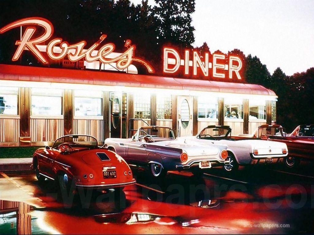 1024x768 American Diner Wallpaper