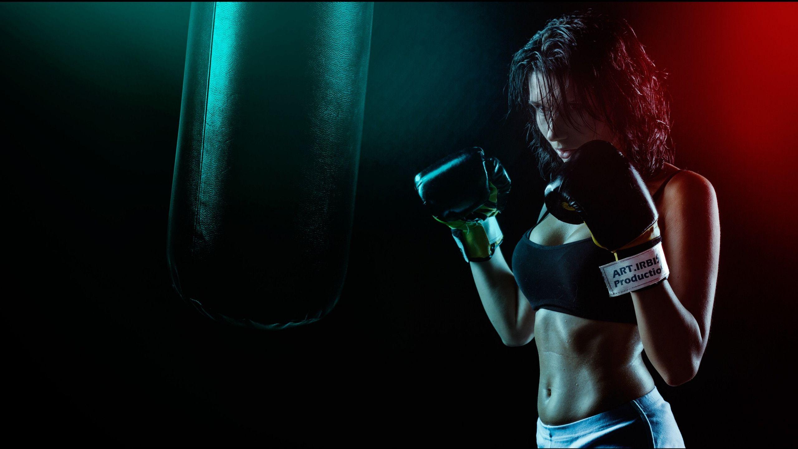 2560x1440 Download wallpaper: Girl practicing martial arts 2560x1440