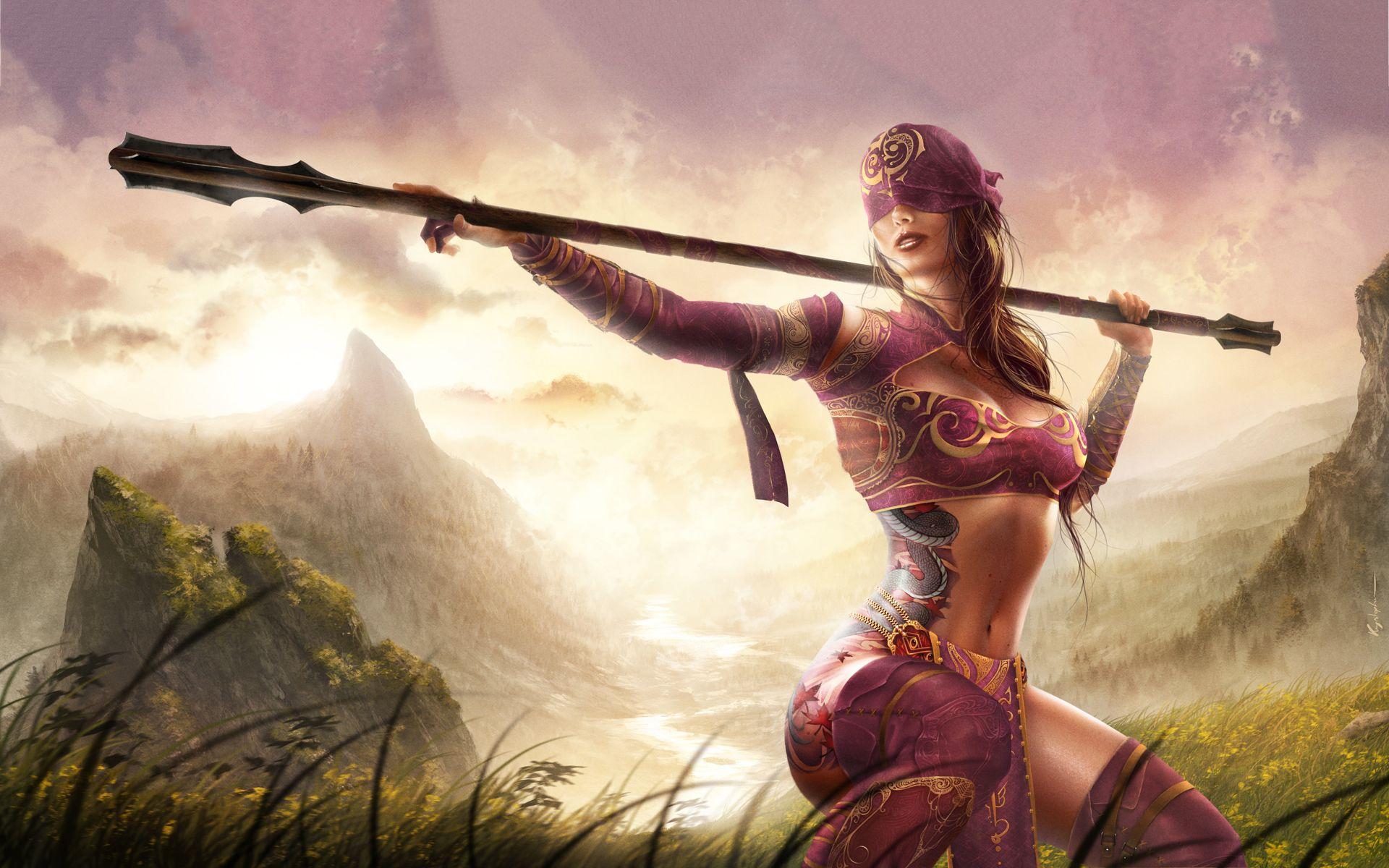 1920x1200 Warrior Woman Wallpaper Fantasy Martial Artist Wallpaper & Background Download