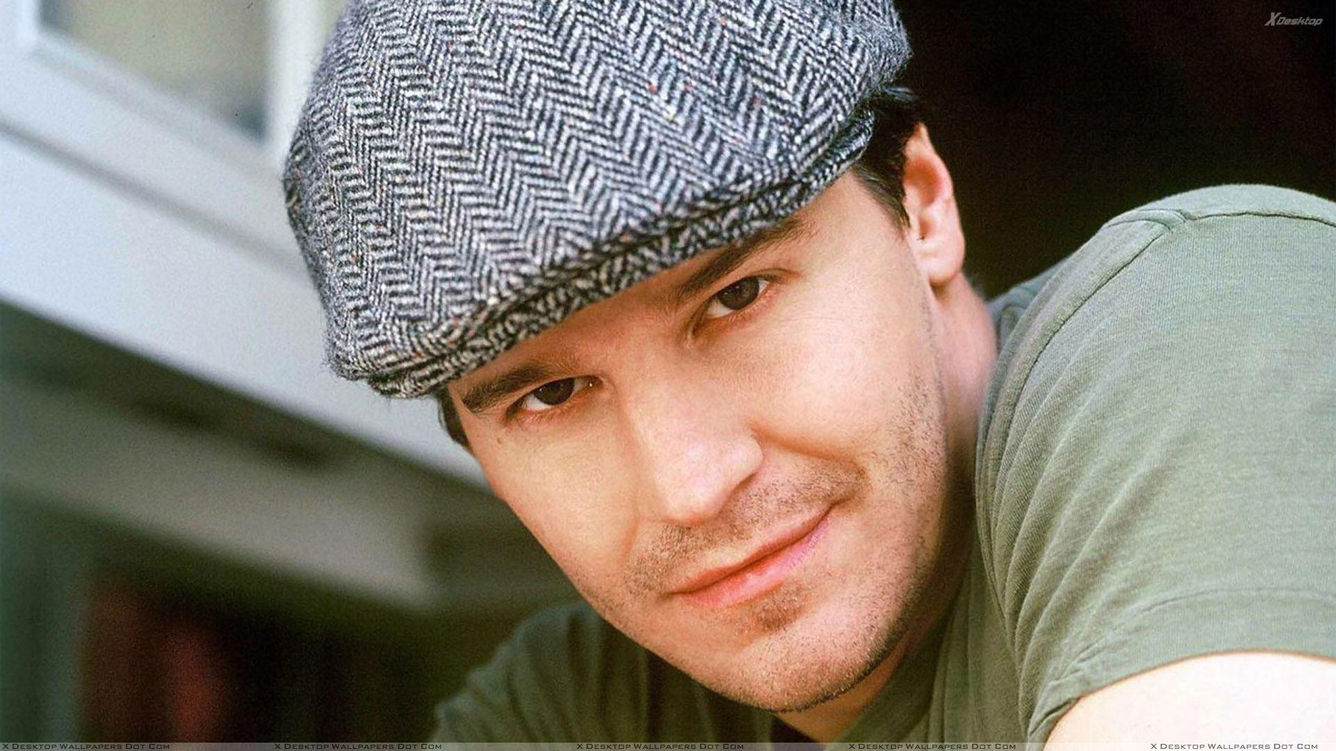 1920x1080 David Boreanaz Wearing Black N White Cap Face Closeup Wallpaper