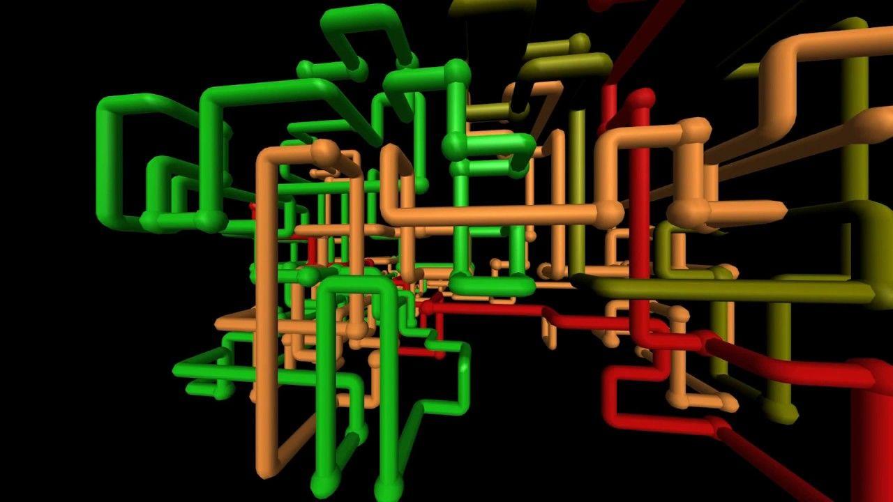 1280x720 3D pipes screensaver (1080p)