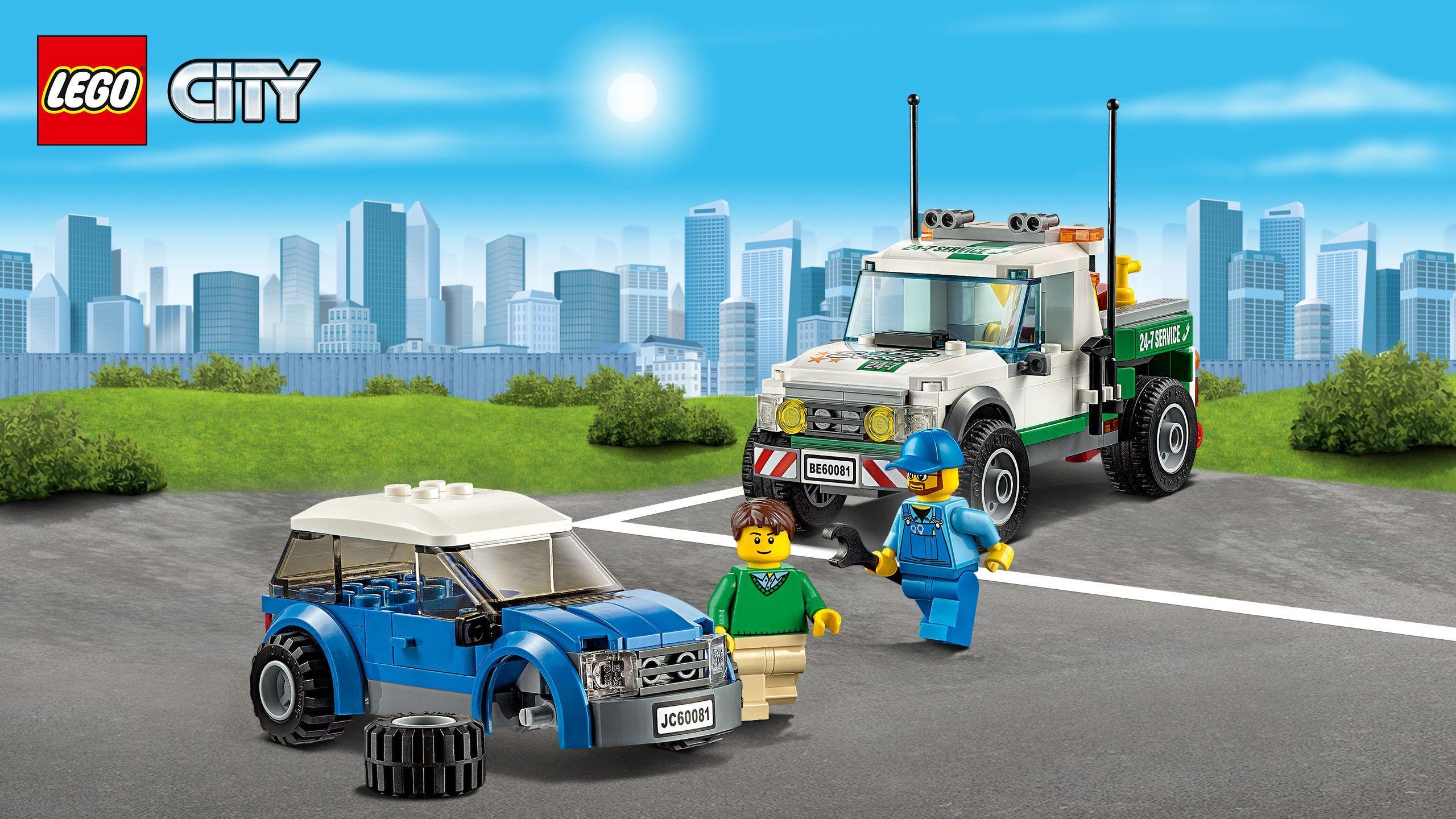 2560x1440 LEGO Tow Truck Wallpaper