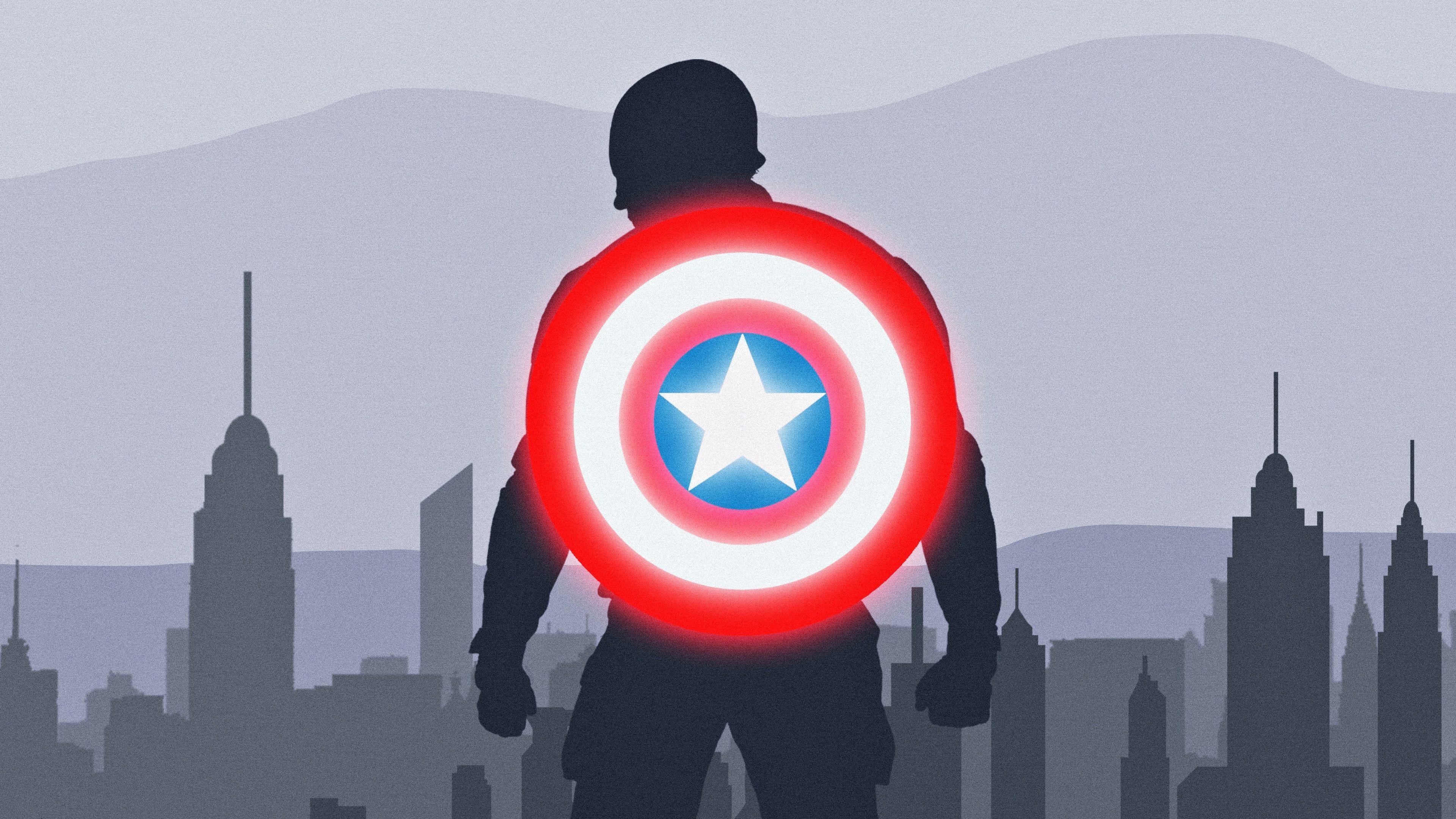 3840x2160 Captain America Shield Minimalist 4K Wallpaper