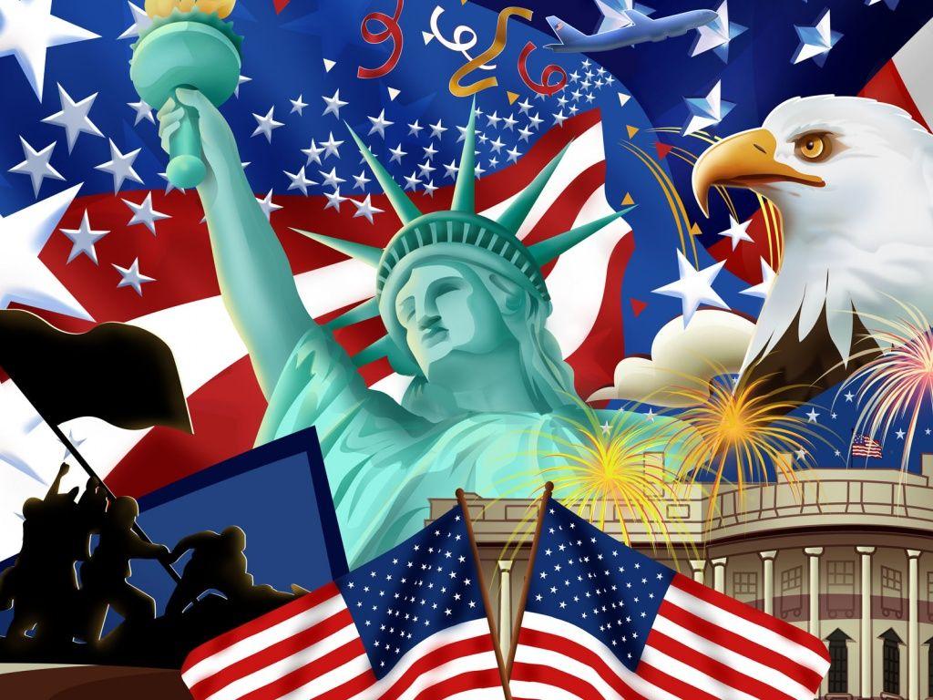 1024x768 American Flag desktop PC and Mac wallpaper