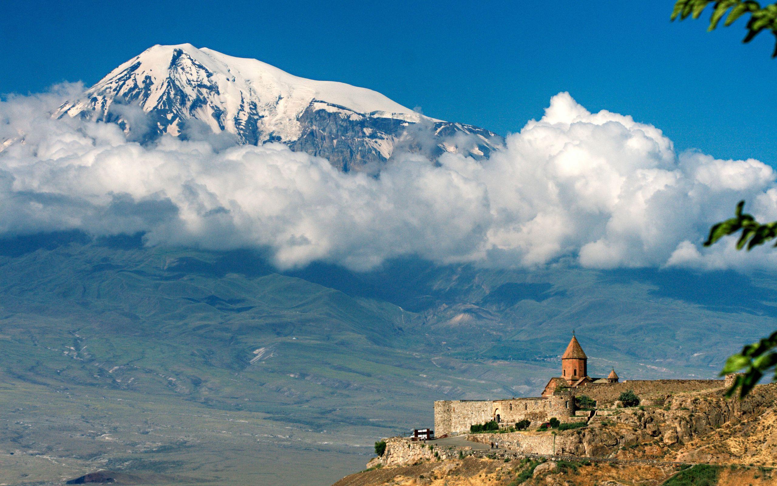 2560x1600 Download wallpaper 2560x1600 mountain, ararat, armenia, height, architecture, structure, clouds widescreen 16:10 HD background