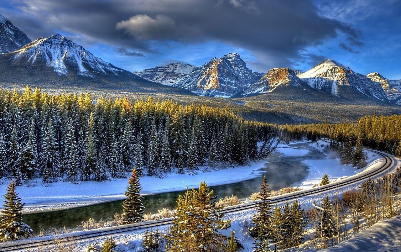 1280x804 Peaks Forest Rail Road Winter wallpaper. Peaks Forest Rail Road Winter