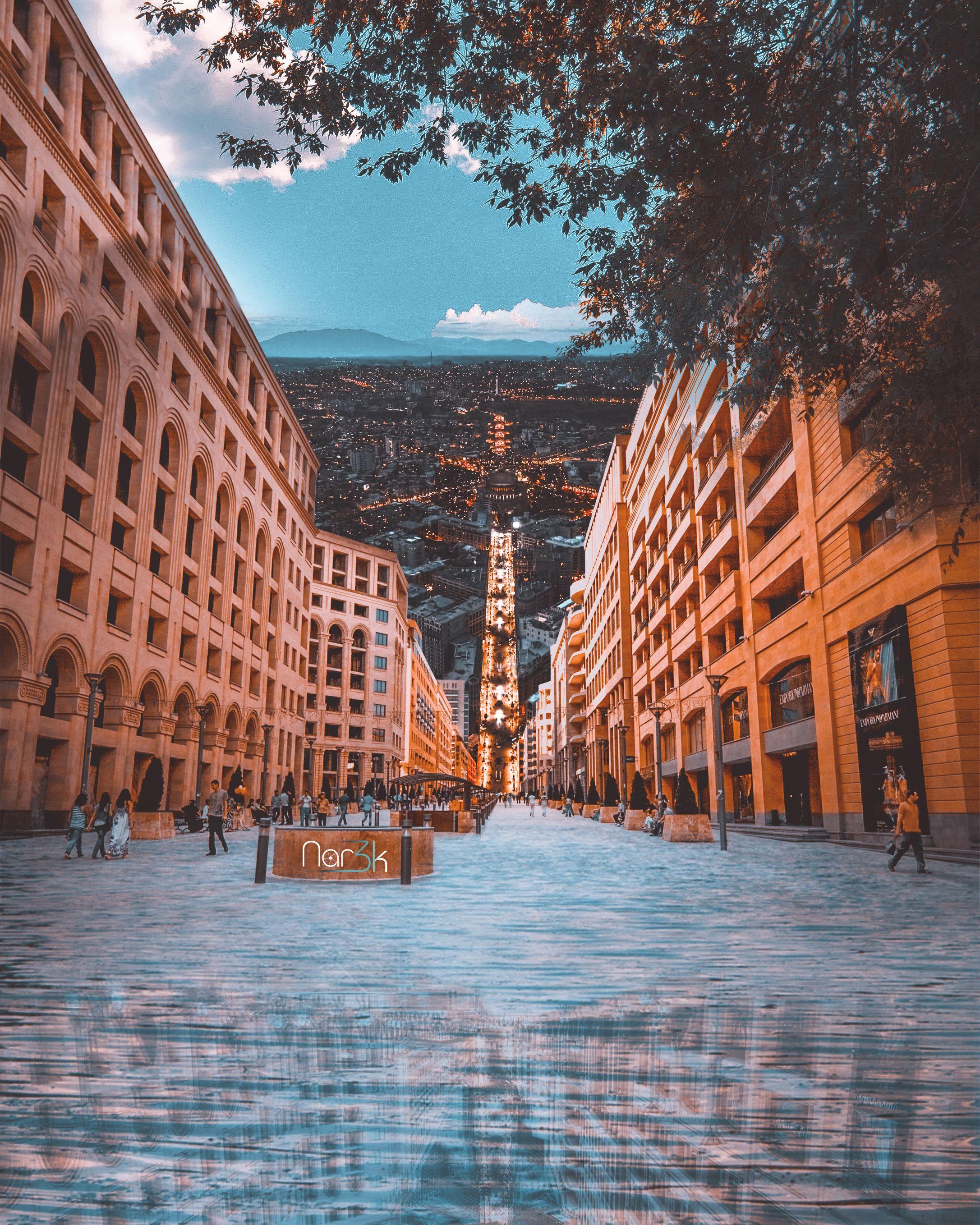 2173x2717 Yerevan City Northern Avenue Opera Water Trees. Красивые места, Фоновые изображения, Живопись одним мазком