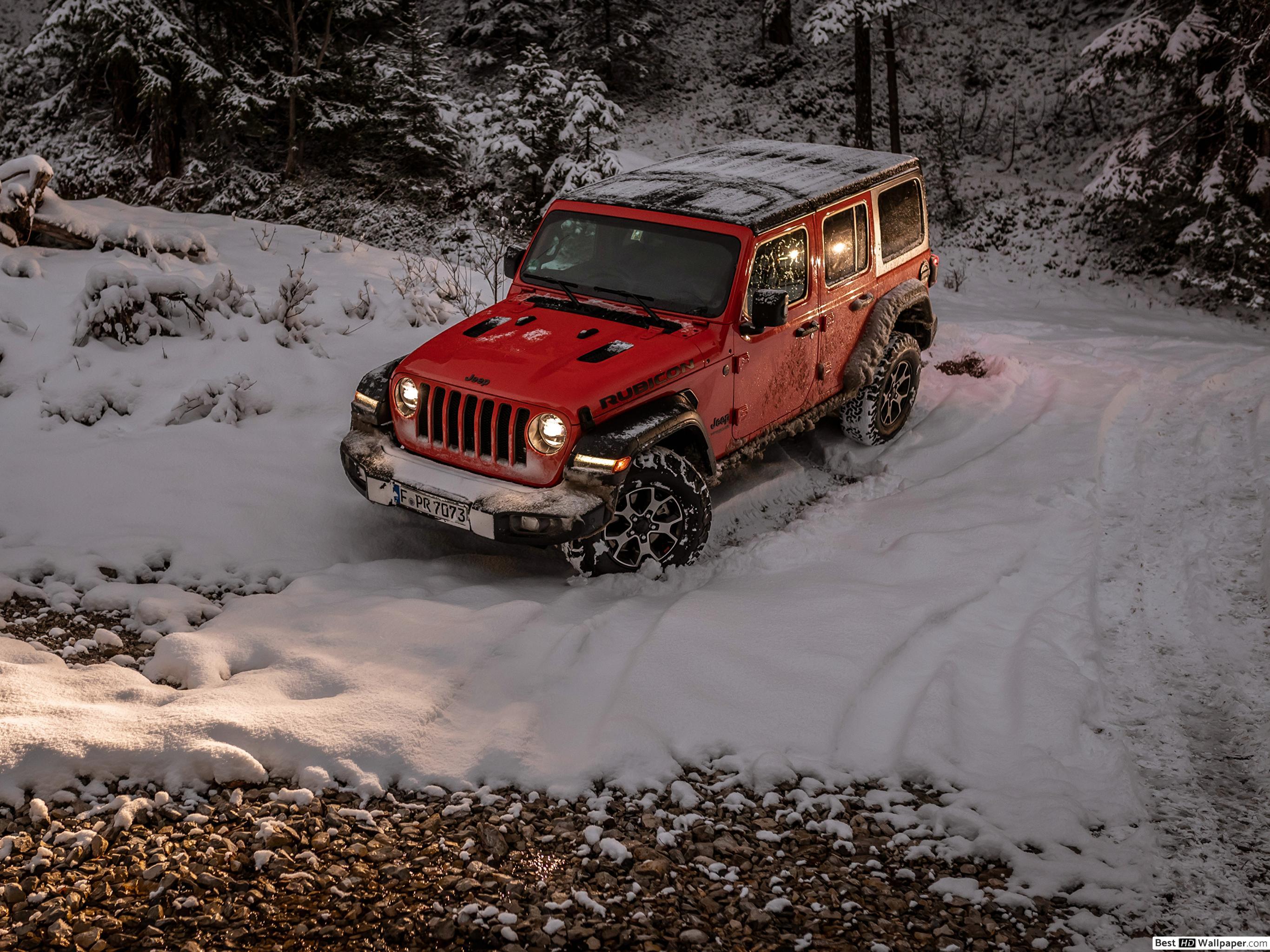 2732x2048 Wrangler Unlimited Rubicon red jeep HD wallpaper download