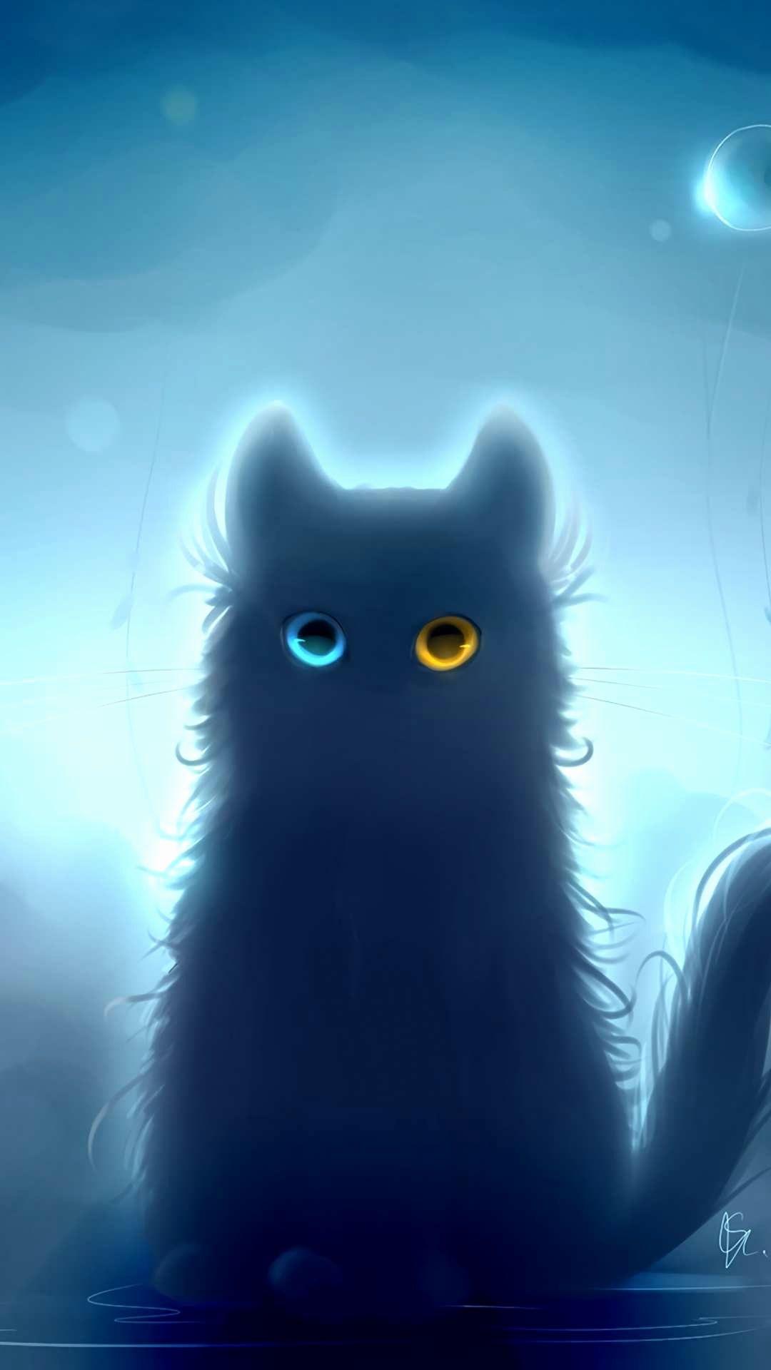 1080x1920 Cat Art Wallpaper Awesome Wallpaper Digital Art Animals Green Eyes Artwork Silhouette Whiskers Gray Black Cats 2019 of The Hudson