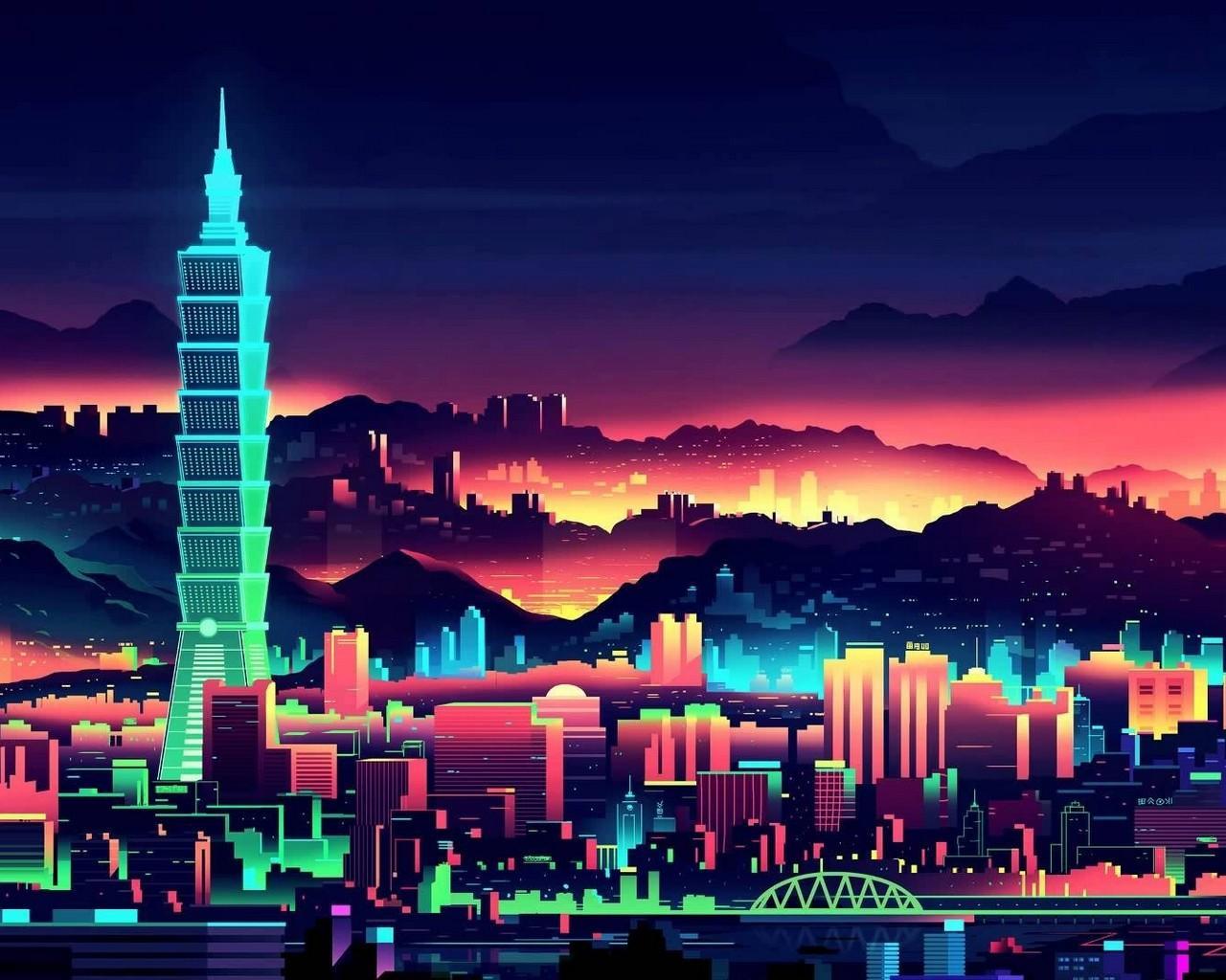 Anime Neon City Wallpapers Top Free Anime Neon City Backgrounds