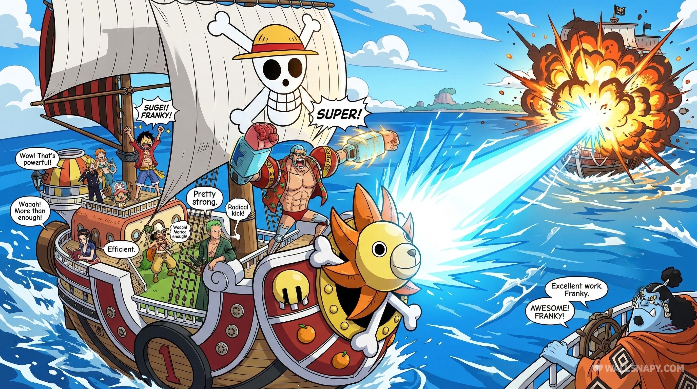 2752x1536 Thousand sunny one piece anime wallpaper 4k for laptop