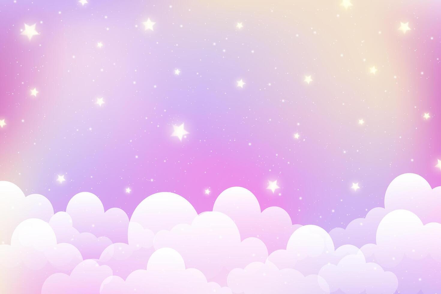 1470x980 Cloudy sky background with cute stars. Magic pink pastel abstract landscape. Dreamy girly abstract backdrop. Cartoon soft gradient wallpaper with glitter and sparkles