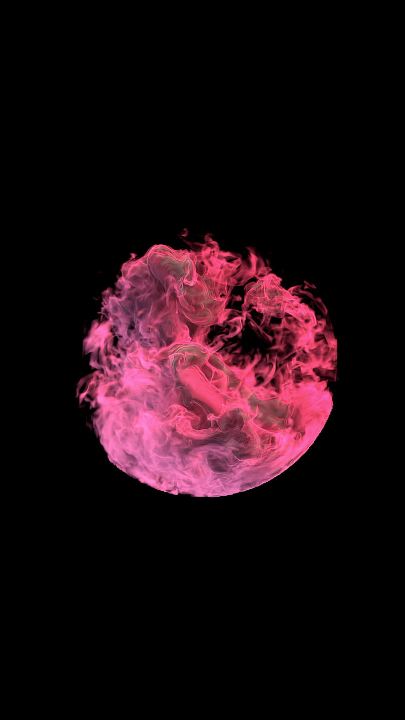 800x1422 Magic Smoke Pink, ball, black, clouds, iphone, sphere, sumsung, xiaomi, HD phone wallpaper