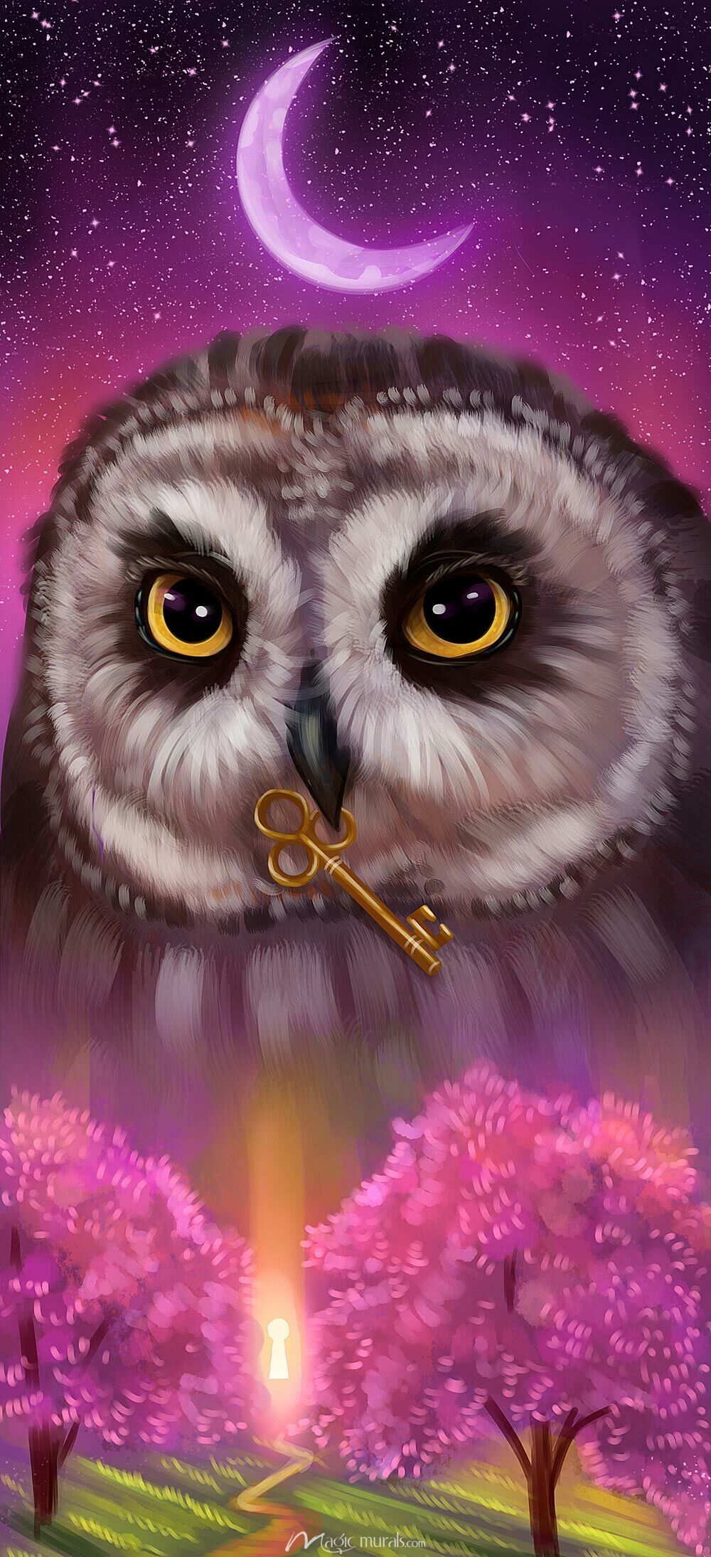 1000x2189 Pink Owl Door