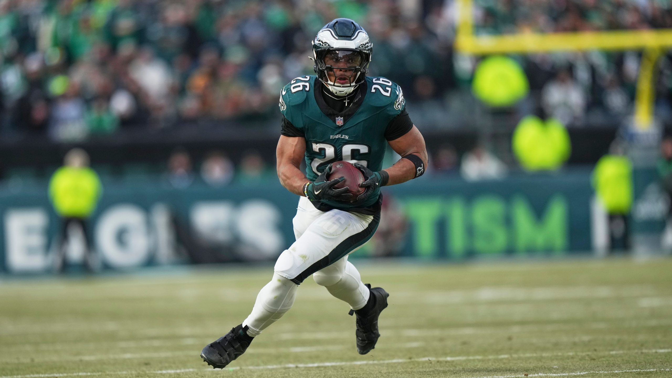2560x1440 Eagles' Saquon Barkley shines in 1st half of NFC title game with TD runs of 4 yards