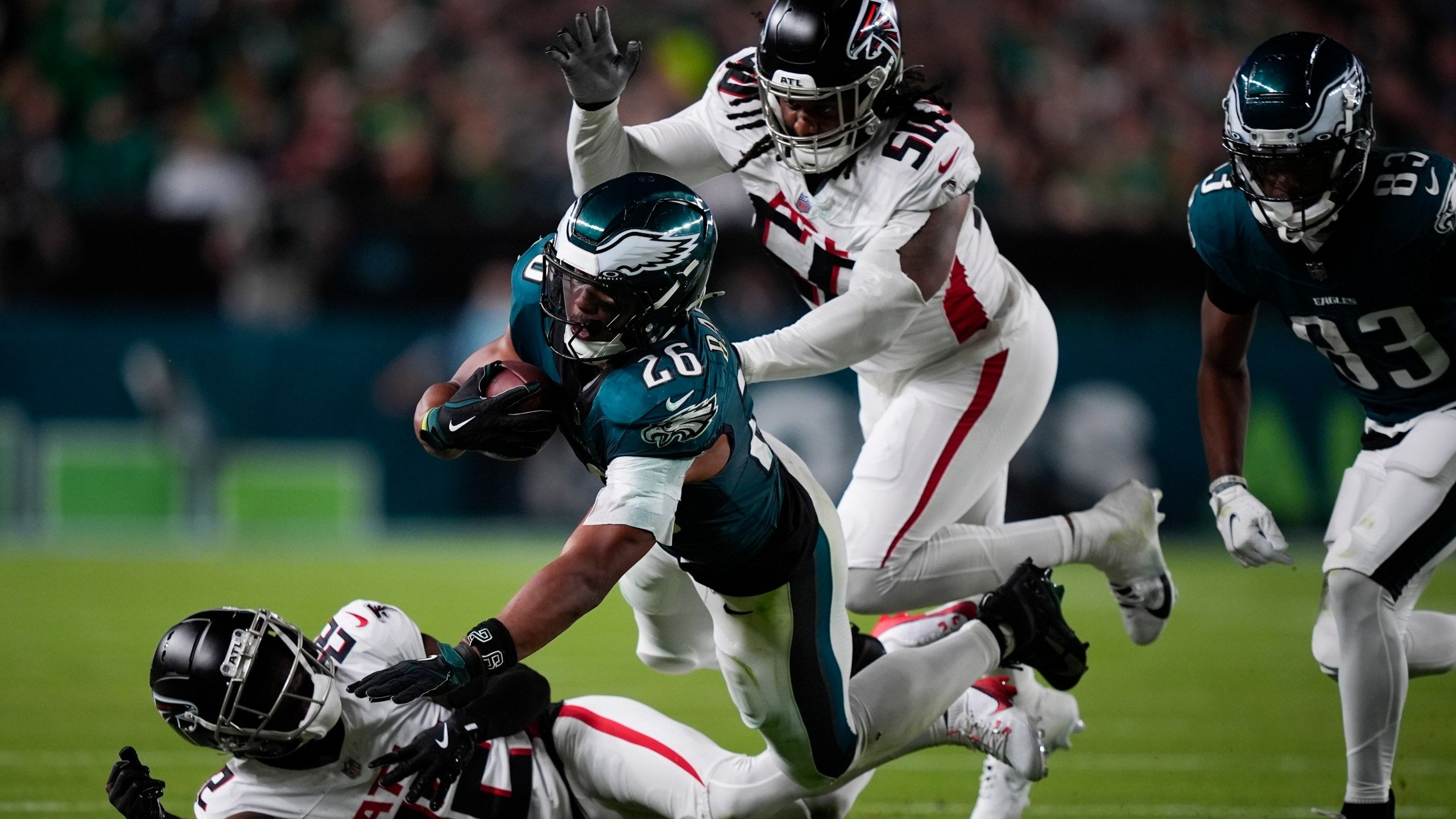 2560x1440 Barkley's Pivotal Drop Late In 4th Quarter Burns Eagles In 22 21 Loss To Atlanta Falcons
