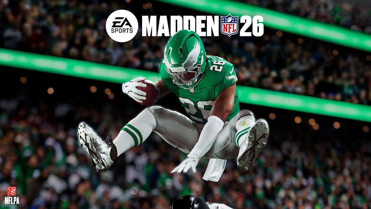 1280x720 Eagles RB Saquon Barkley's reverse hurdle earns cover of 'Madden NFL 26'. Latest NFL News, Analysis & Updates