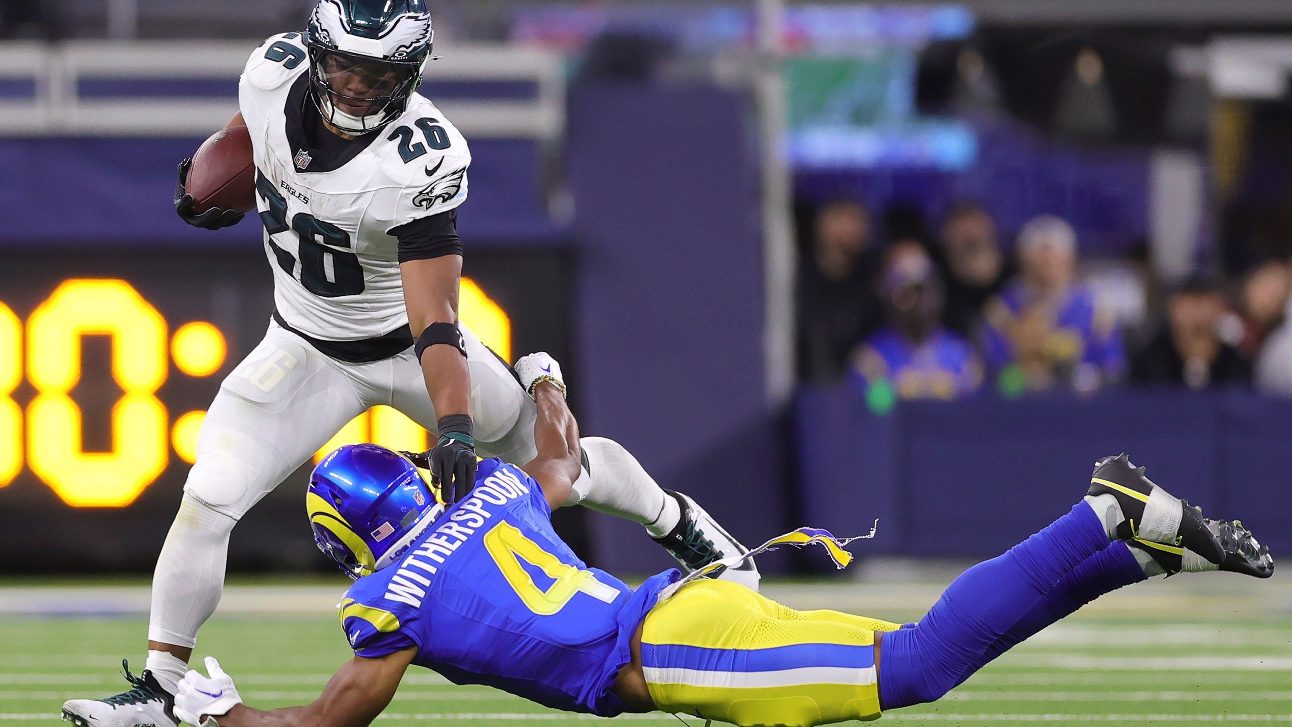 2560x1440 Eagles' Saquon Barkley Gets Playoff Date Against Rams After 255 Yard Outing In 1st Game