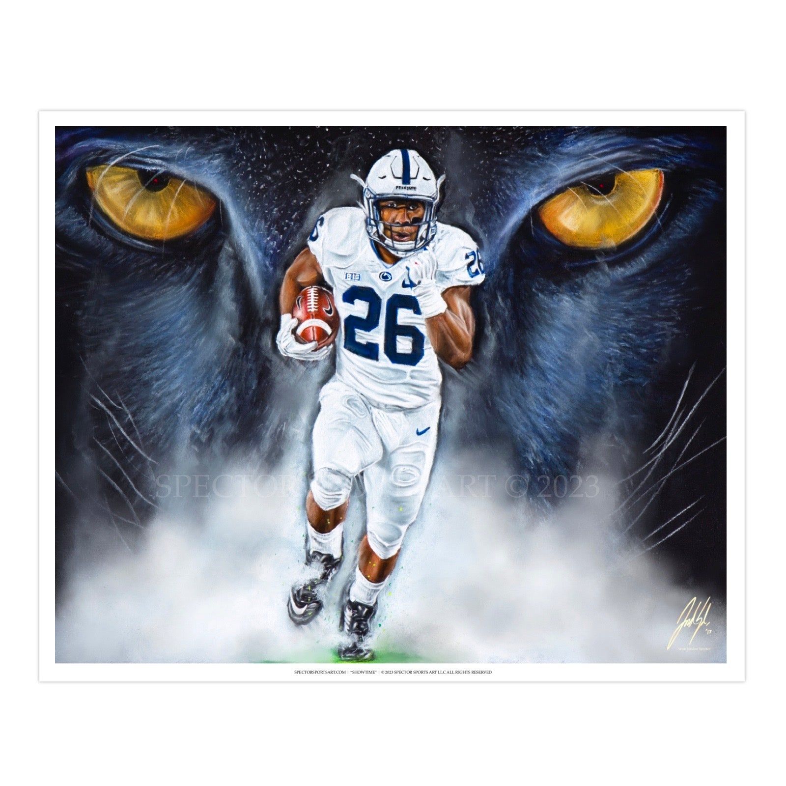 1600x1600 Saquon Print Saquon Barkley Philadelphia Eagles 14 X 20 Framed Jersey Art Print