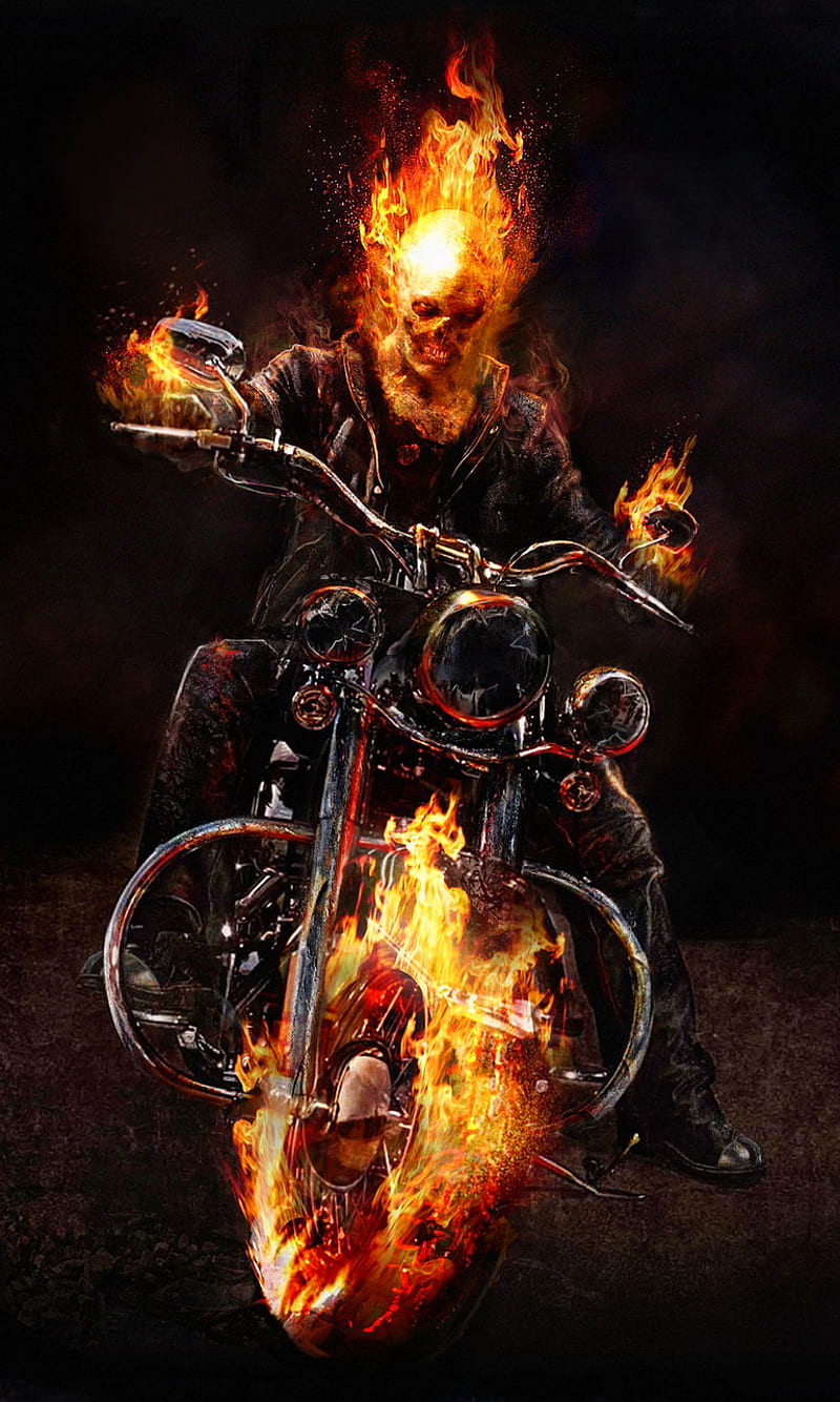 800x1334 Ghost Rider, fire, hellblazing, johny blaze, motorcycle, HD phone wallpaper