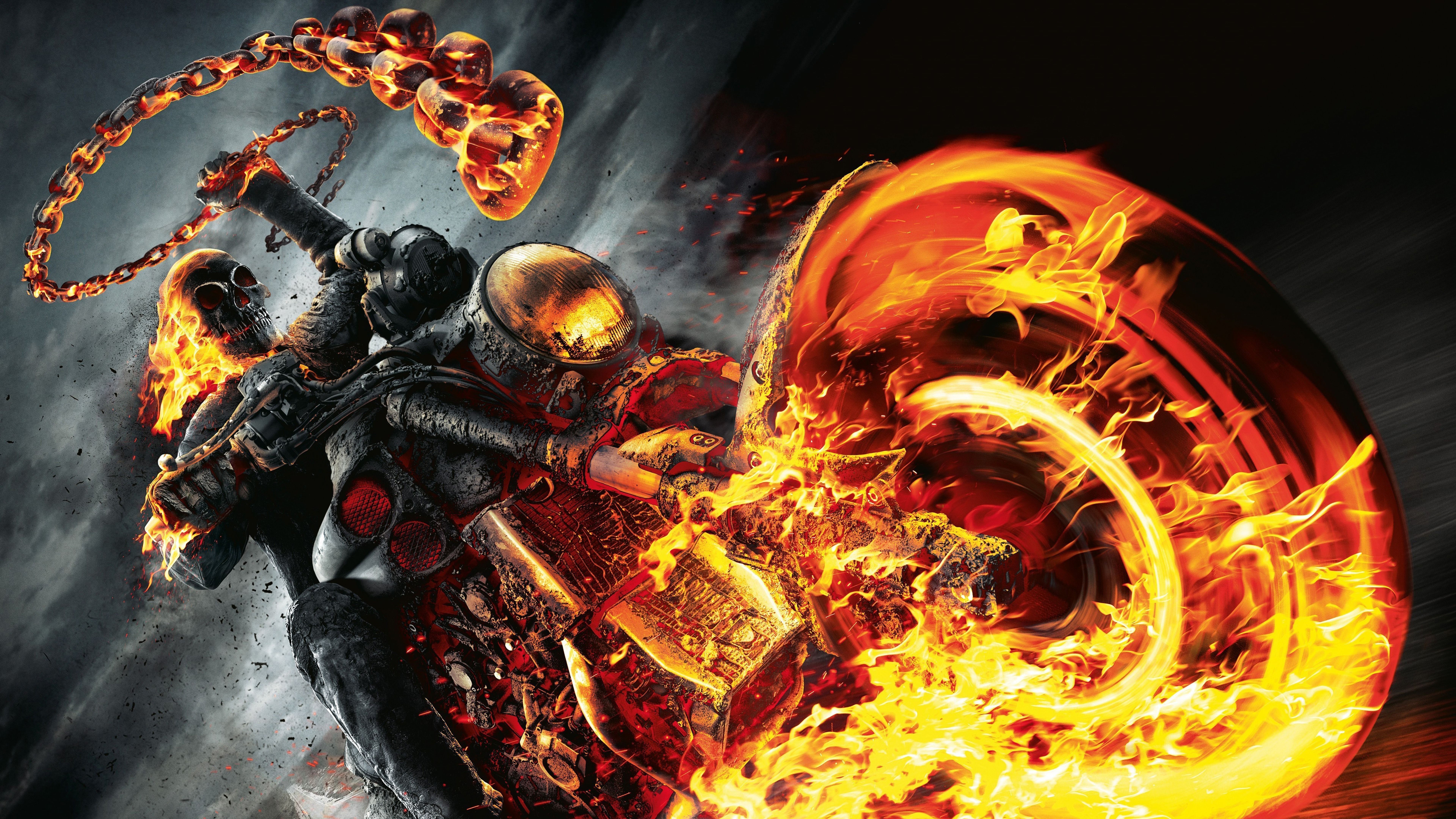 7680x4320 Ghost Rider Motorcycle Johnny Blaze 8K 4K Wallpaper HD