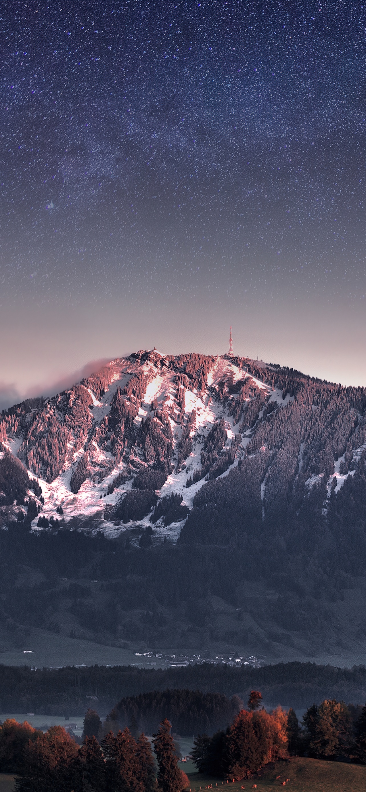 1284x2778 Mountains Bavaria Night Germany Starry Sky Milky Way