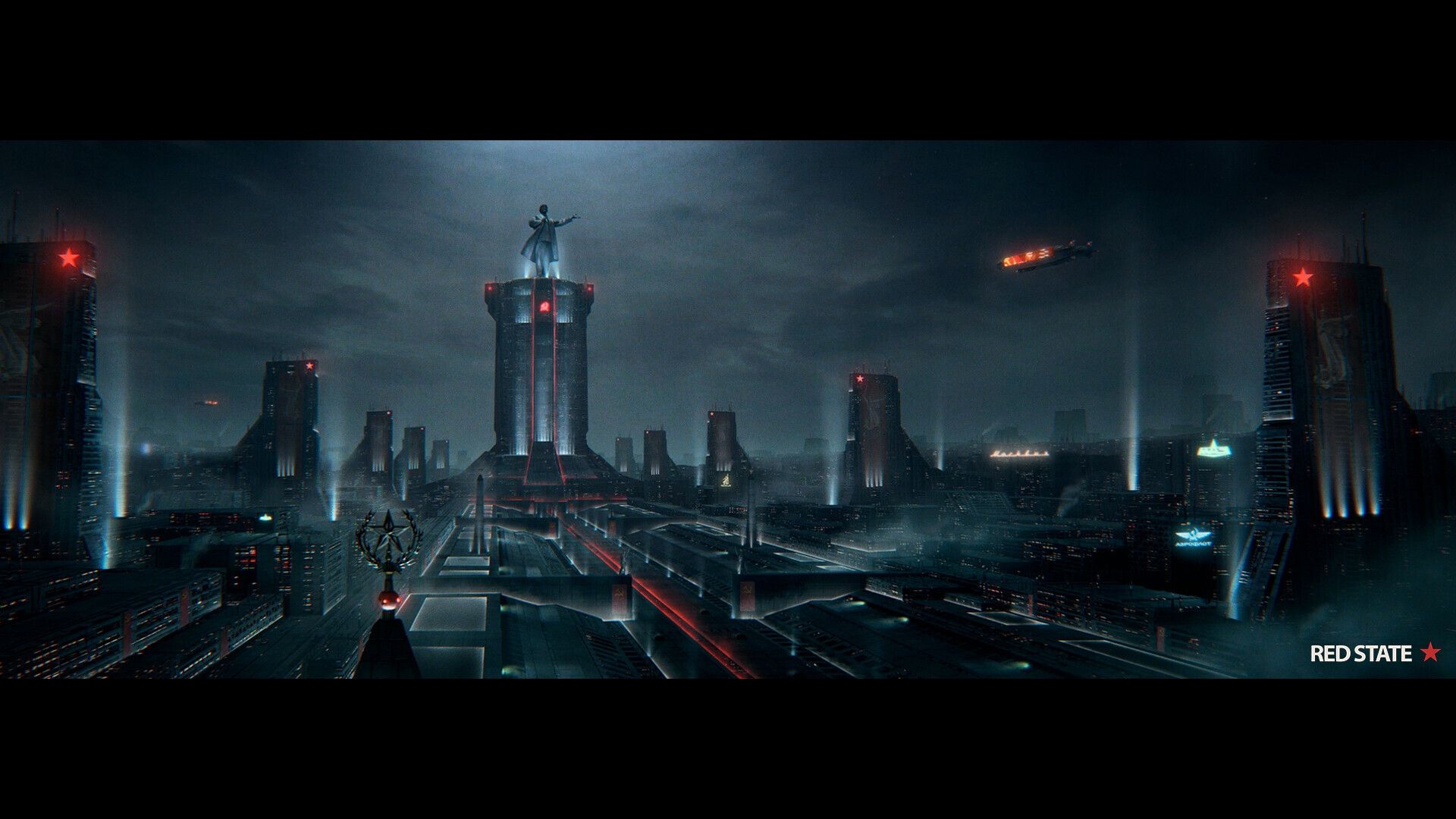 1920x1080 A futuristic, advanced Soviet city