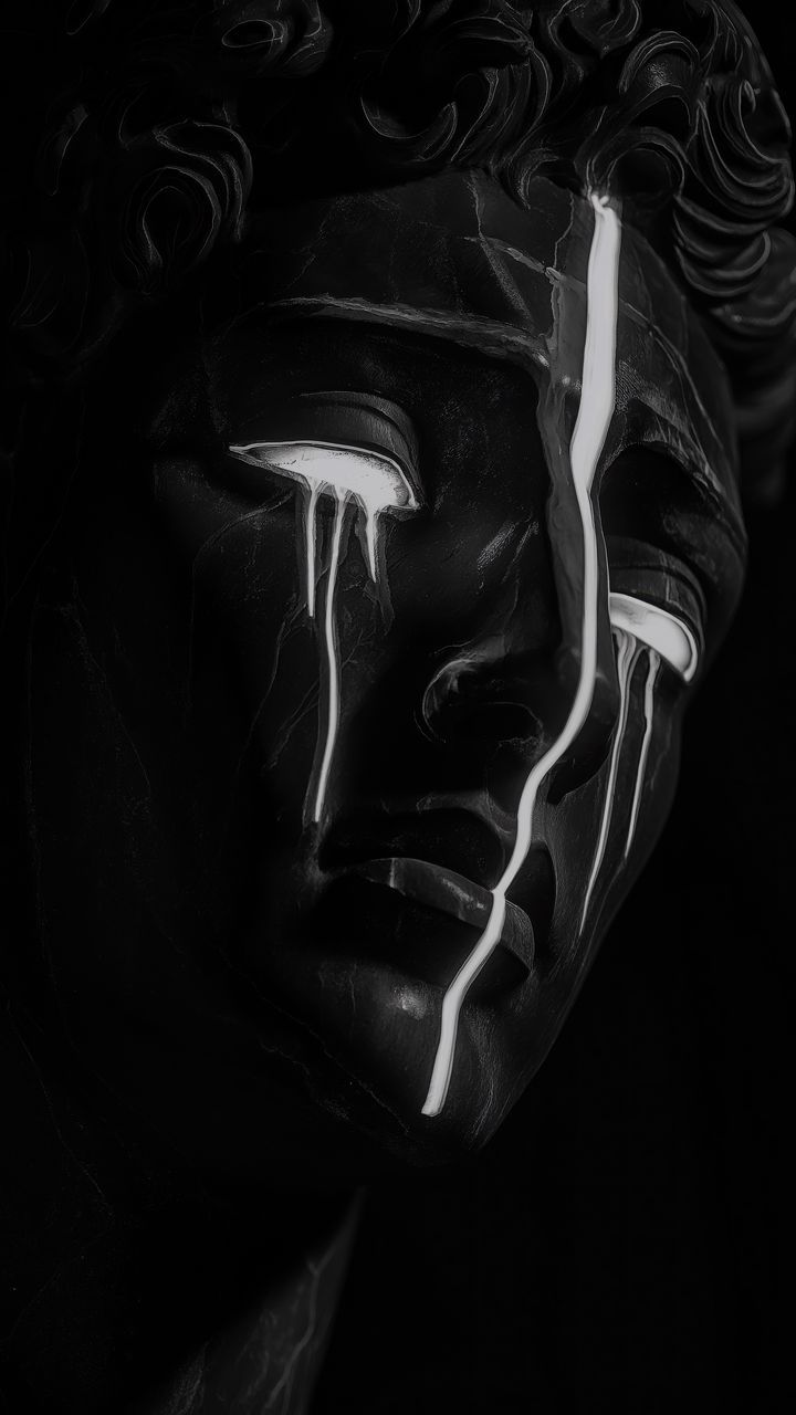 720x1280 free 4K wallpaper statue of david, statue, david, paint, black