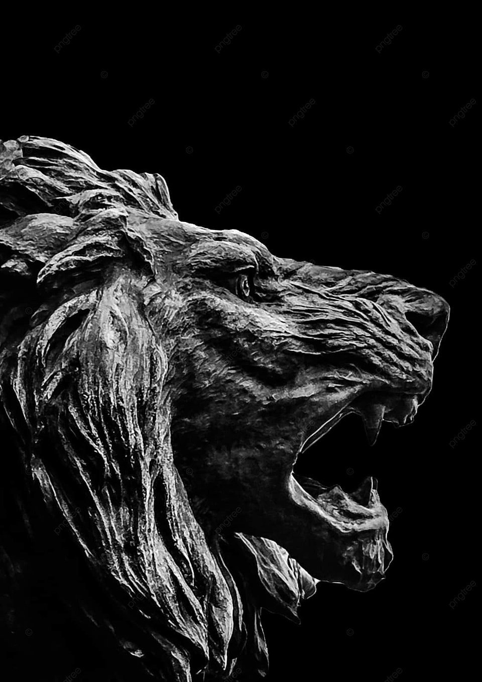 960x1358 Head Lion Scary Background Template Statue Dark Photo And Picture For Free Download