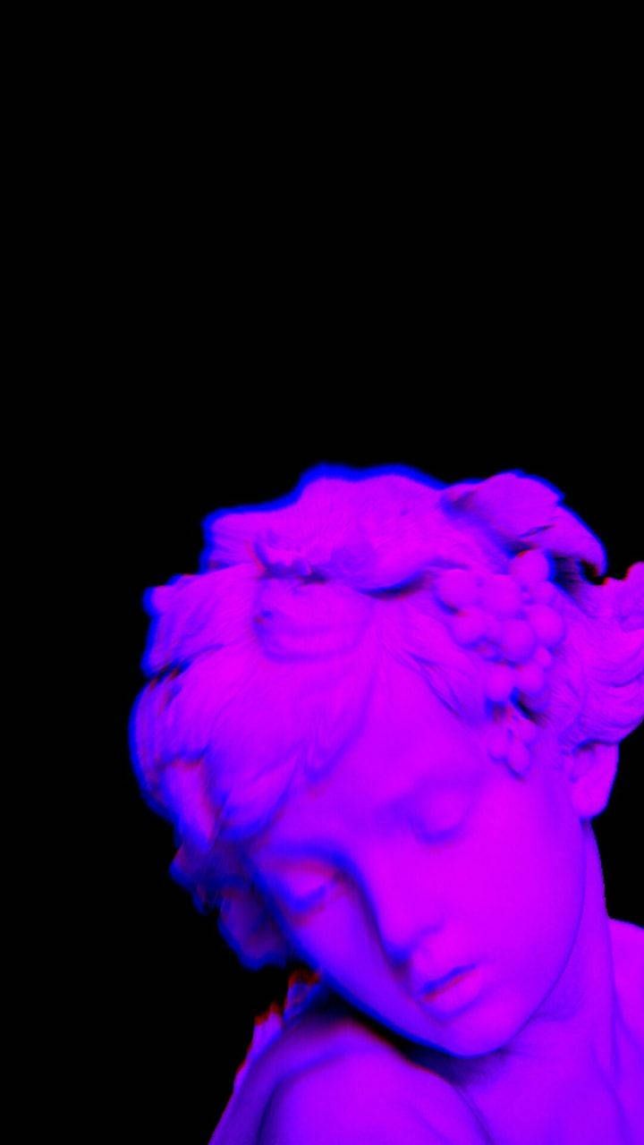 720x1280 Download Black And Purple Aesthetic Statue Wallpaper