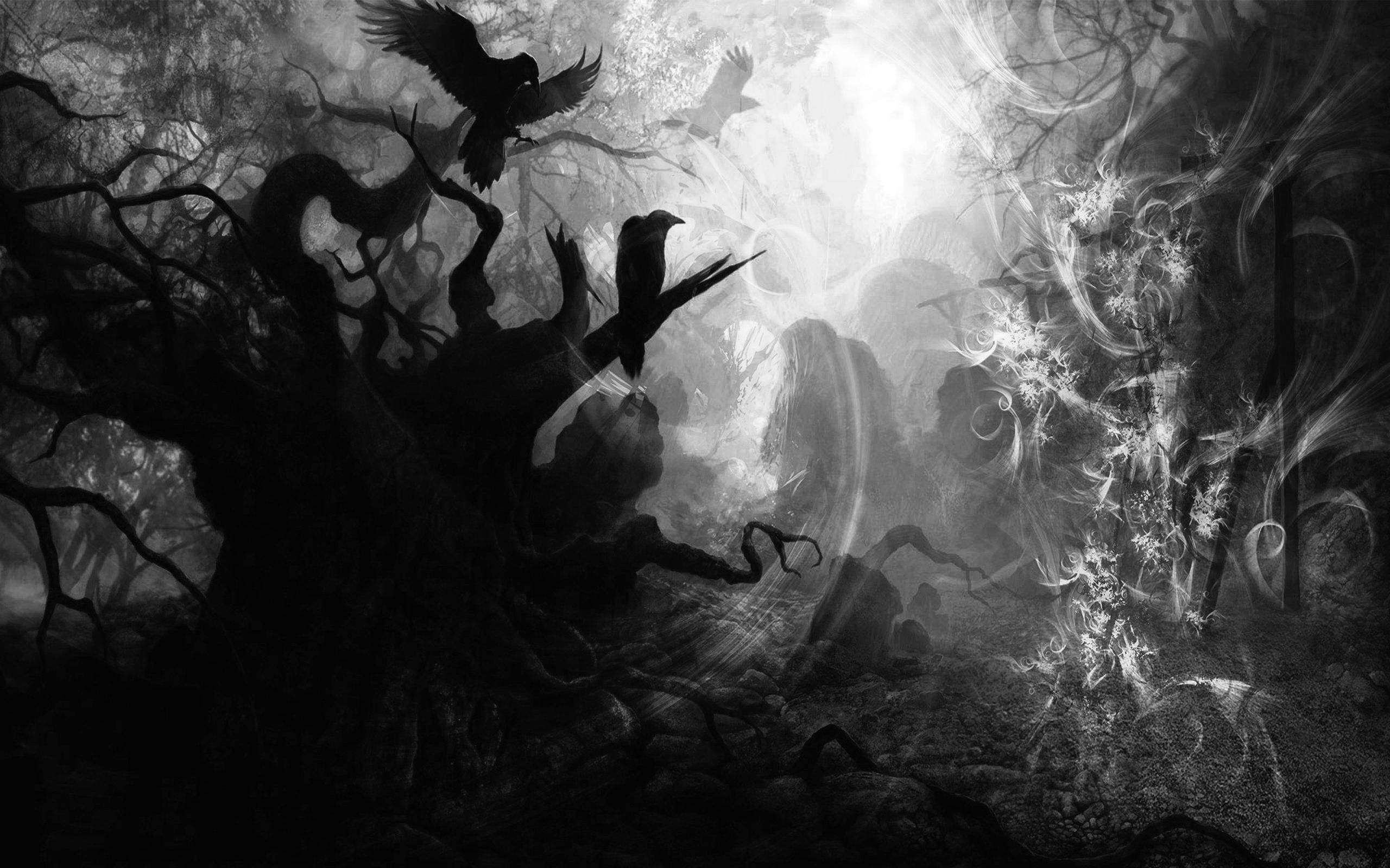 2560x1600 Dark Fantasy HD Wallpaper: A Mysterious Realm Awaitsx1600