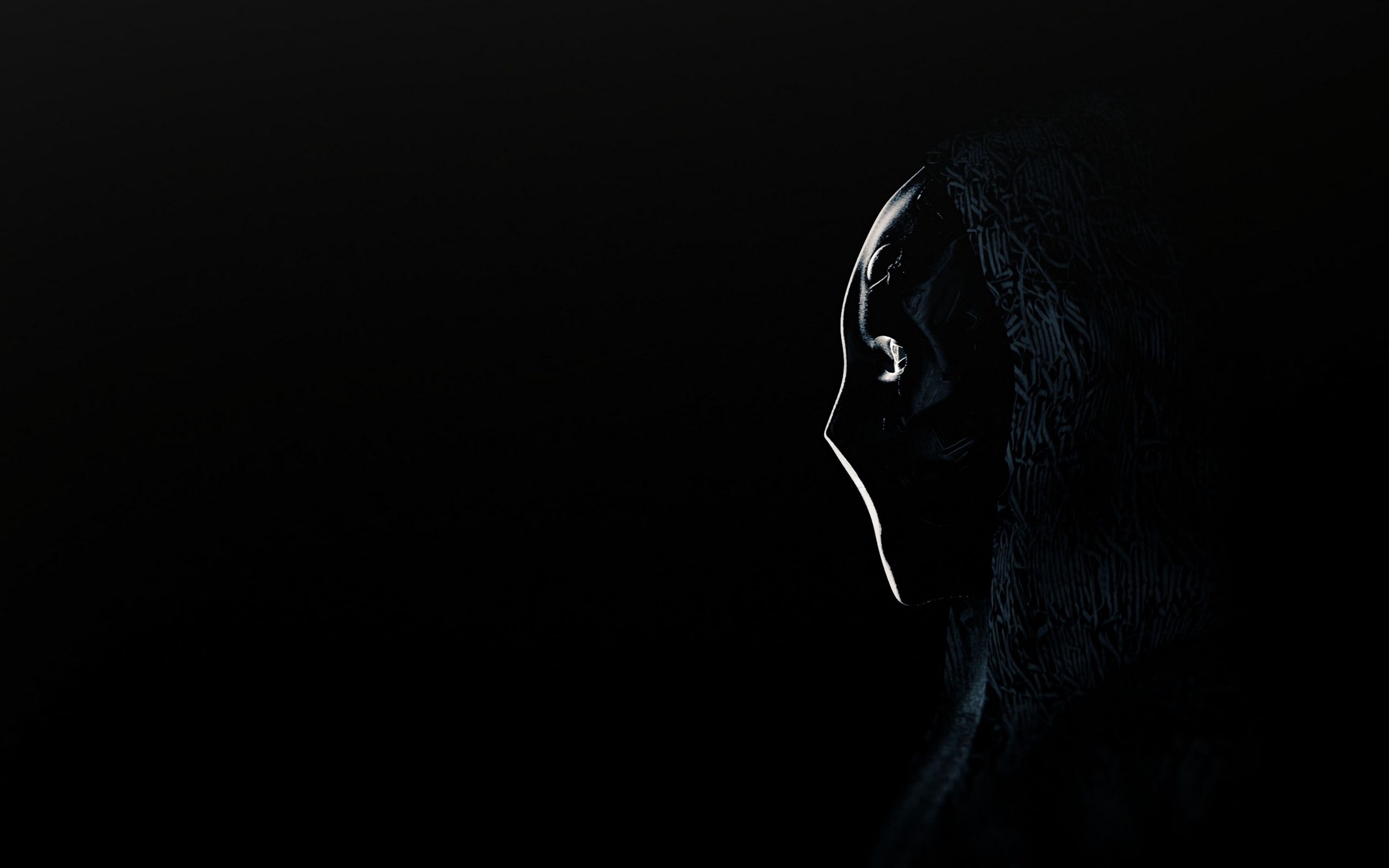 2560x1600 Download wallpaper 2560x1600 anonymous, mask, profile, dark widescreen 16:10 HD background