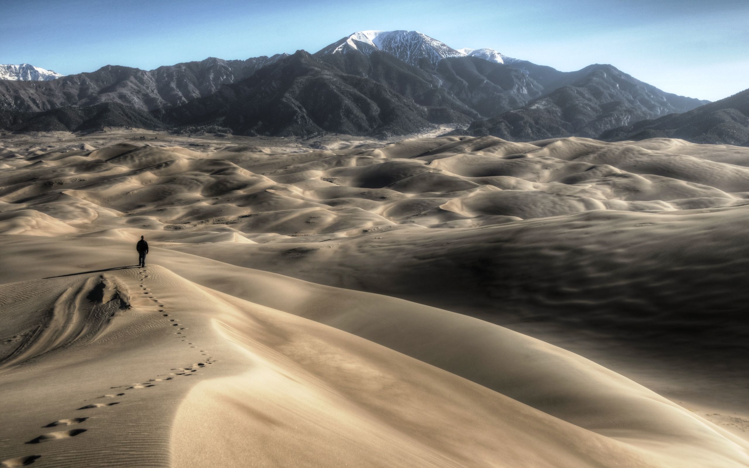 2560x1600 Wallpaper HDR, Great Sand Dunes National Park, High Dune for mobile and desktop, section пейзажи, resolution 2560x1600