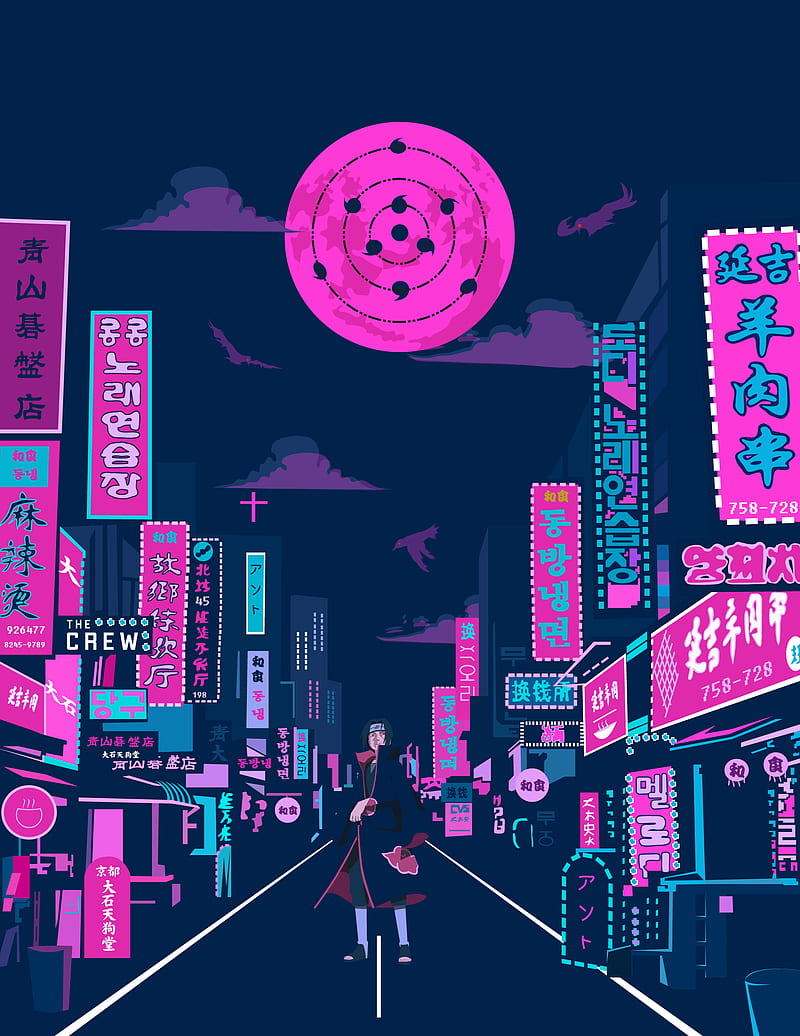 800x1036 Illustration, antographics, colorful, purple, Pink (artist), neon, glowing, cityscape, HD phone wallpaper