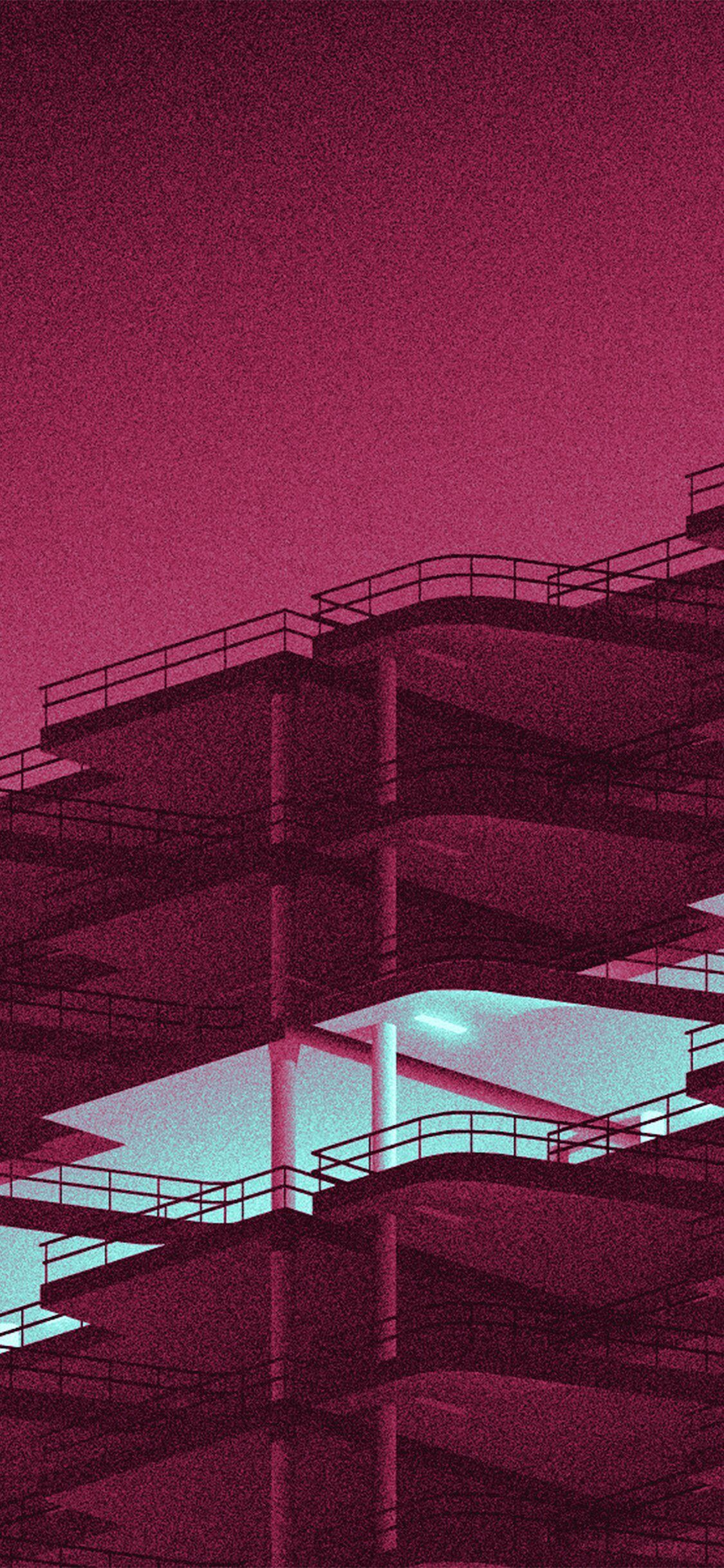 1125x2436 Architecture Minimal Red Illustration Art Hot iPhone Wallpaper