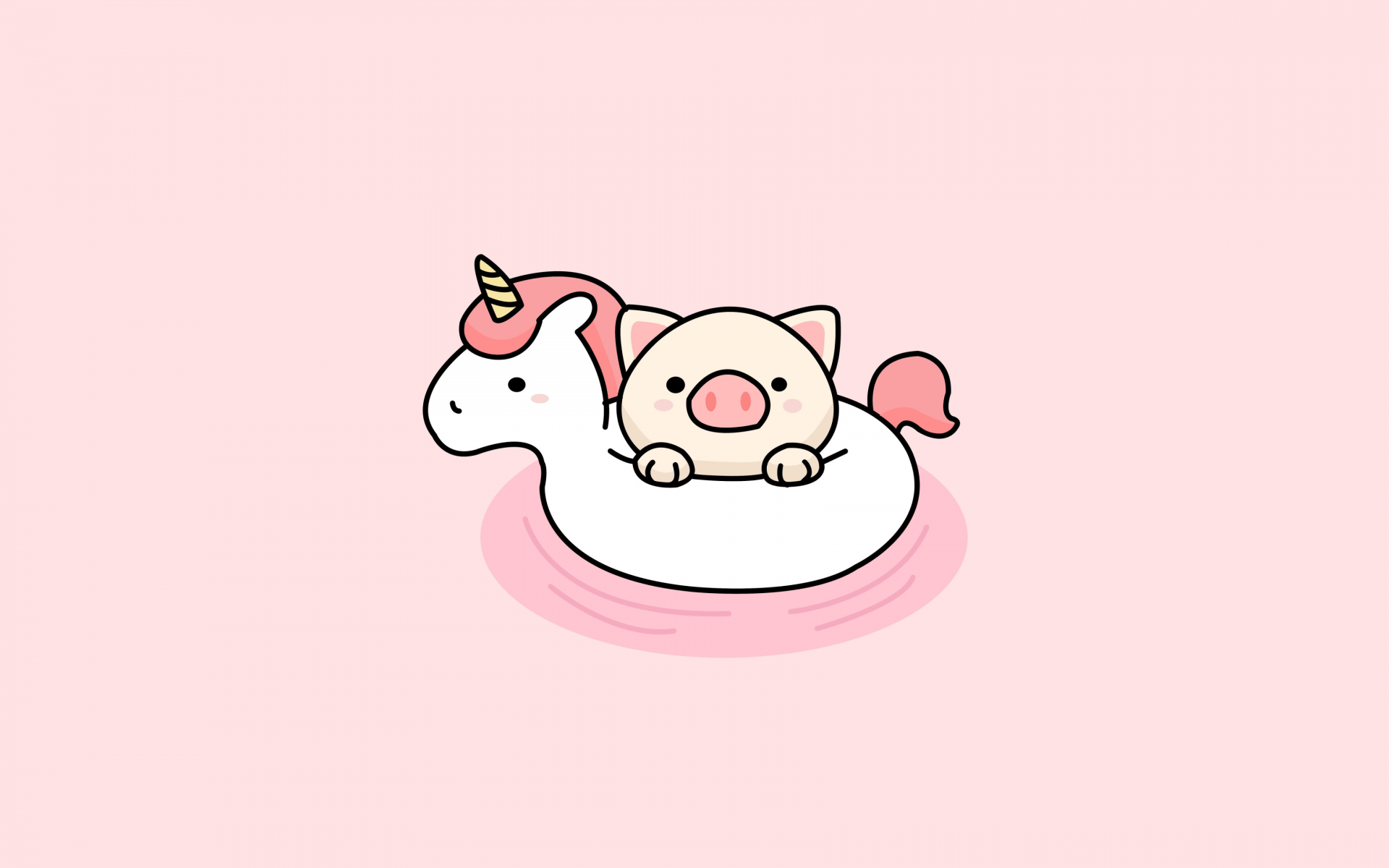 1920x1200 Kawaii unicorn Wallpaper 4K, Cute unicorn, Kawaii pig