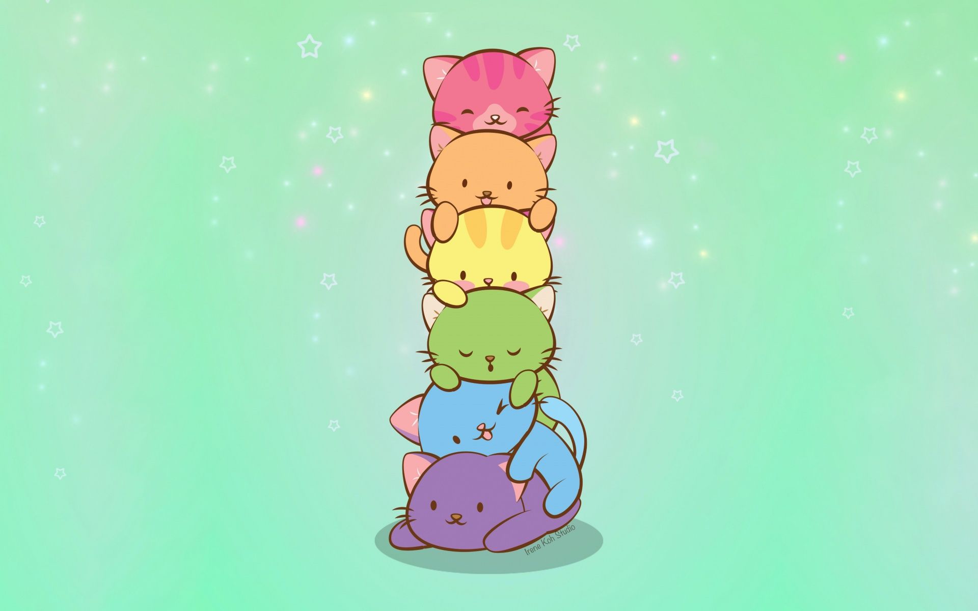 1920x1200 Cat pile Wallpaper 4K, Cute Kittens, Kawaii cats