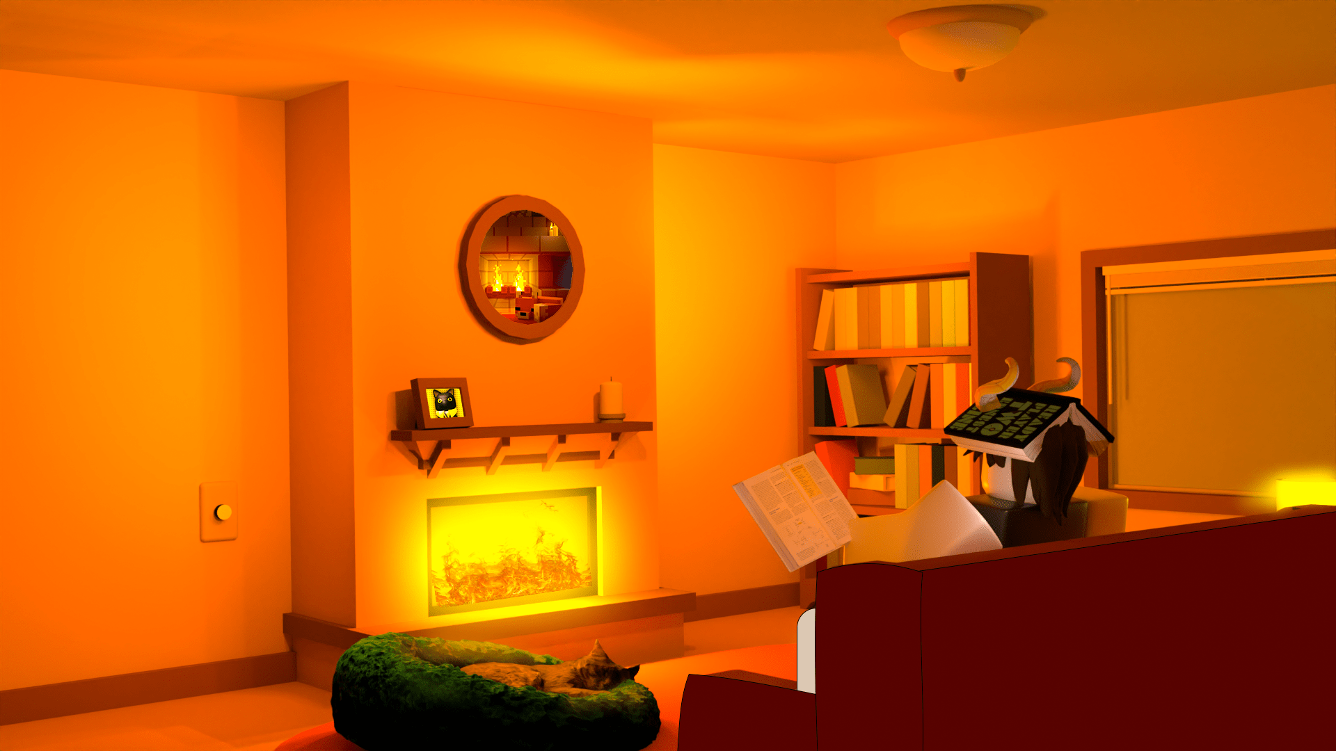 1920x1080 Roblox COZY Fireplace Wallpaper!