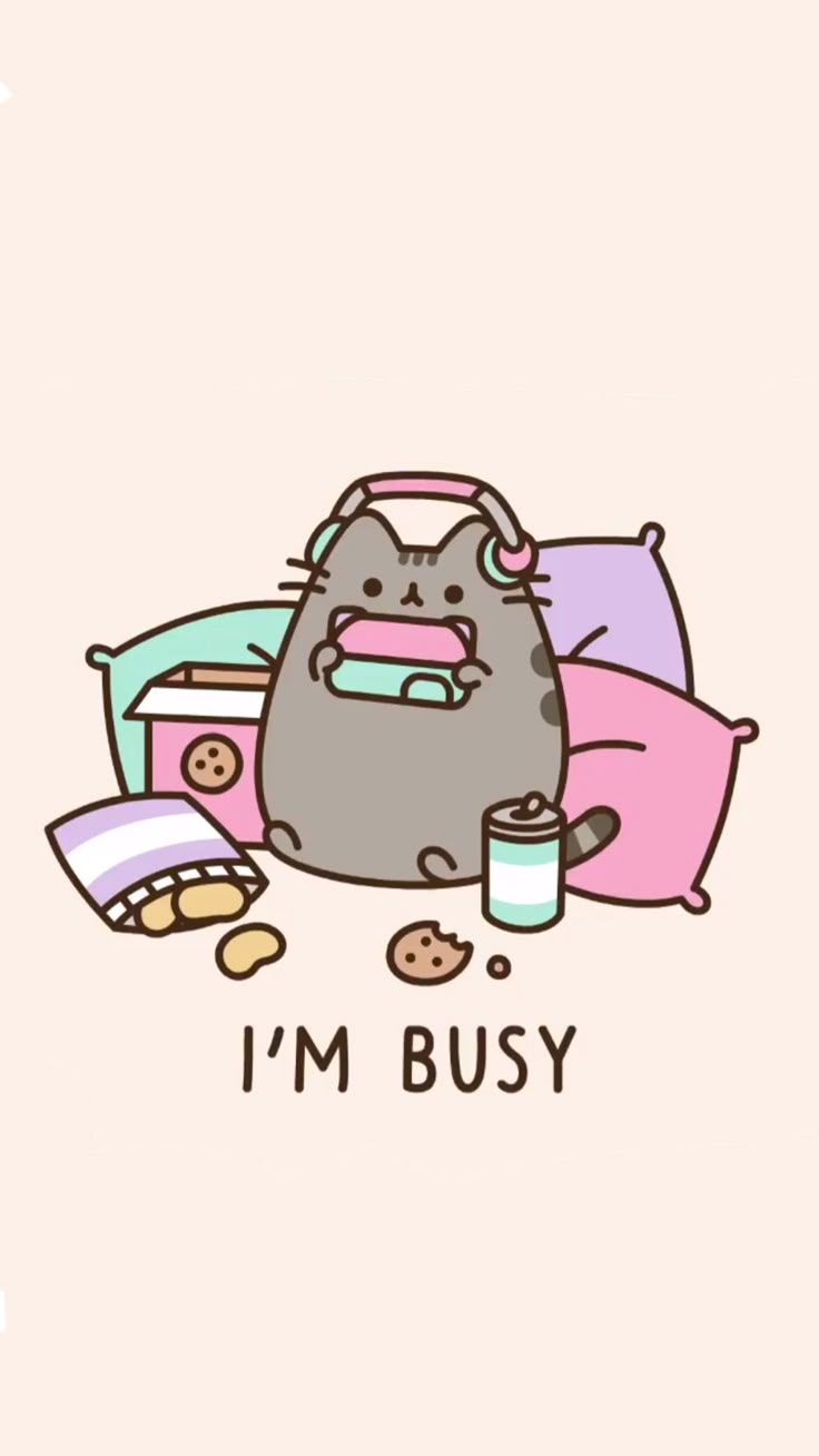 736x1308 pusheen gamer wallpaper !!