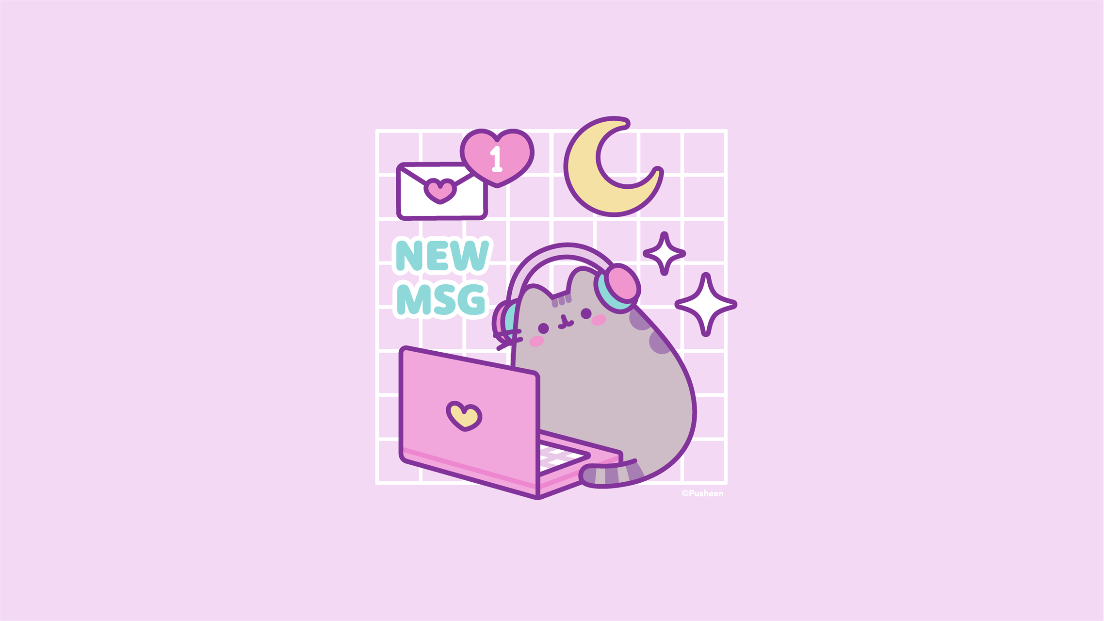 2276x1280 Pusheen Gamer Official Theme download and install on Windows