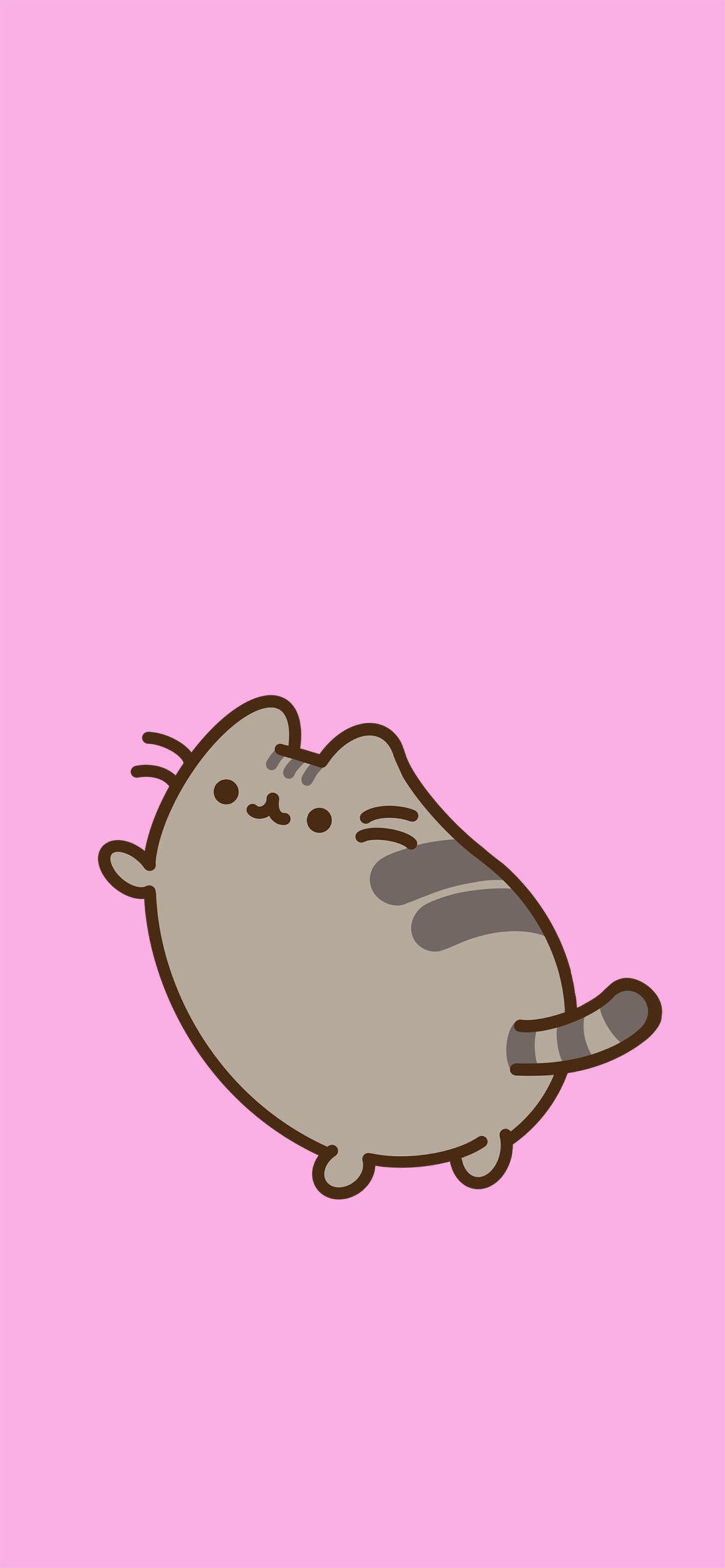 1183x2560 Pusheen The Cat Cute Pink Tap to Switch Wallpaper